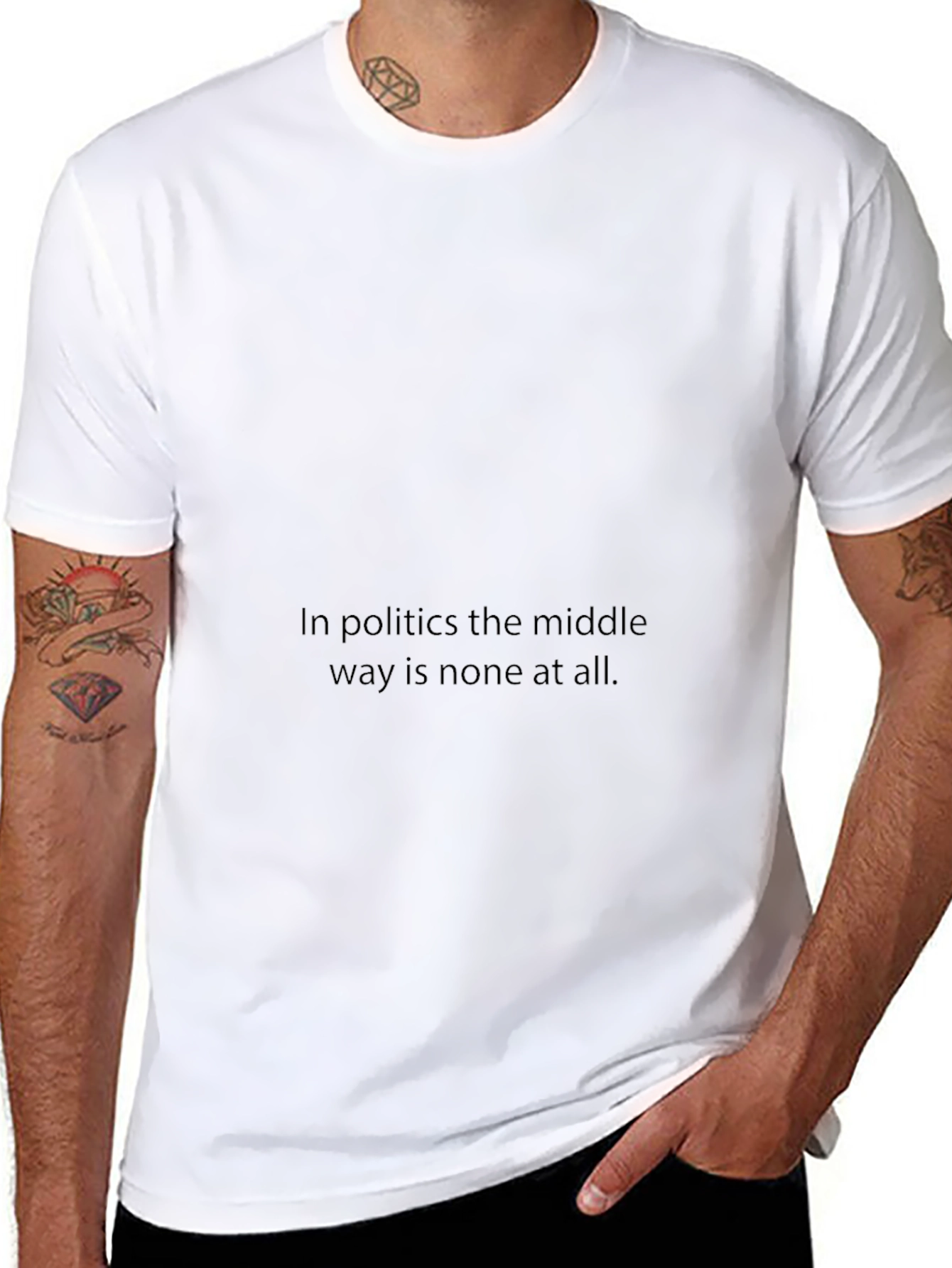 Political Statement Black T-Shirt for Men