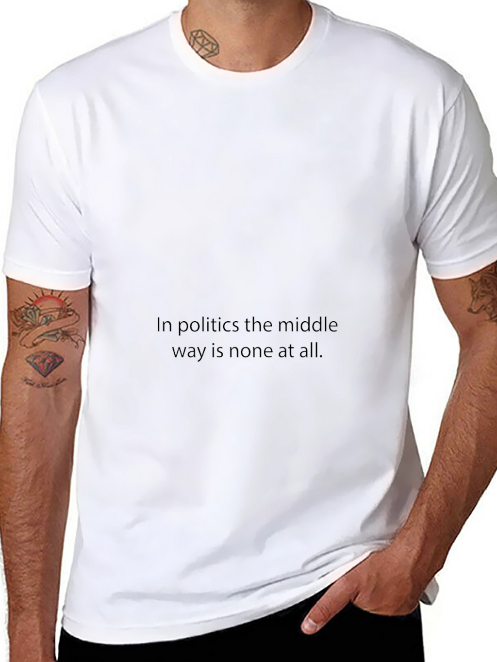 Political Statement Black T-Shirt for Men