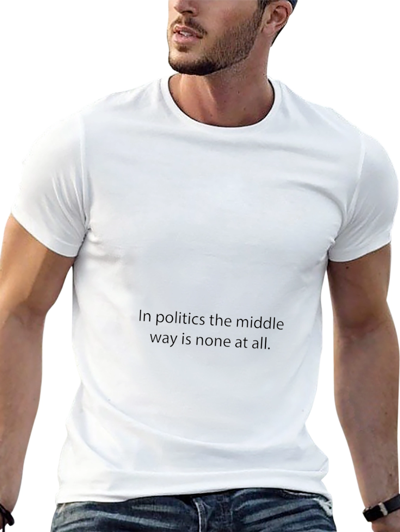 Political Statement Black T-Shirt for Men
