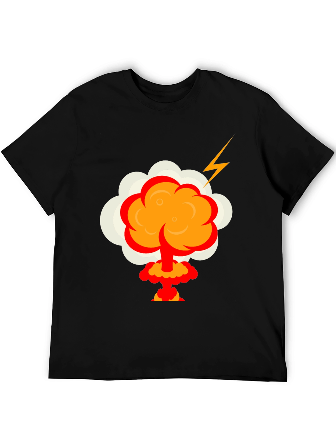 Cartoon Explosion Graphic Tee - Mens Black T-Shirt