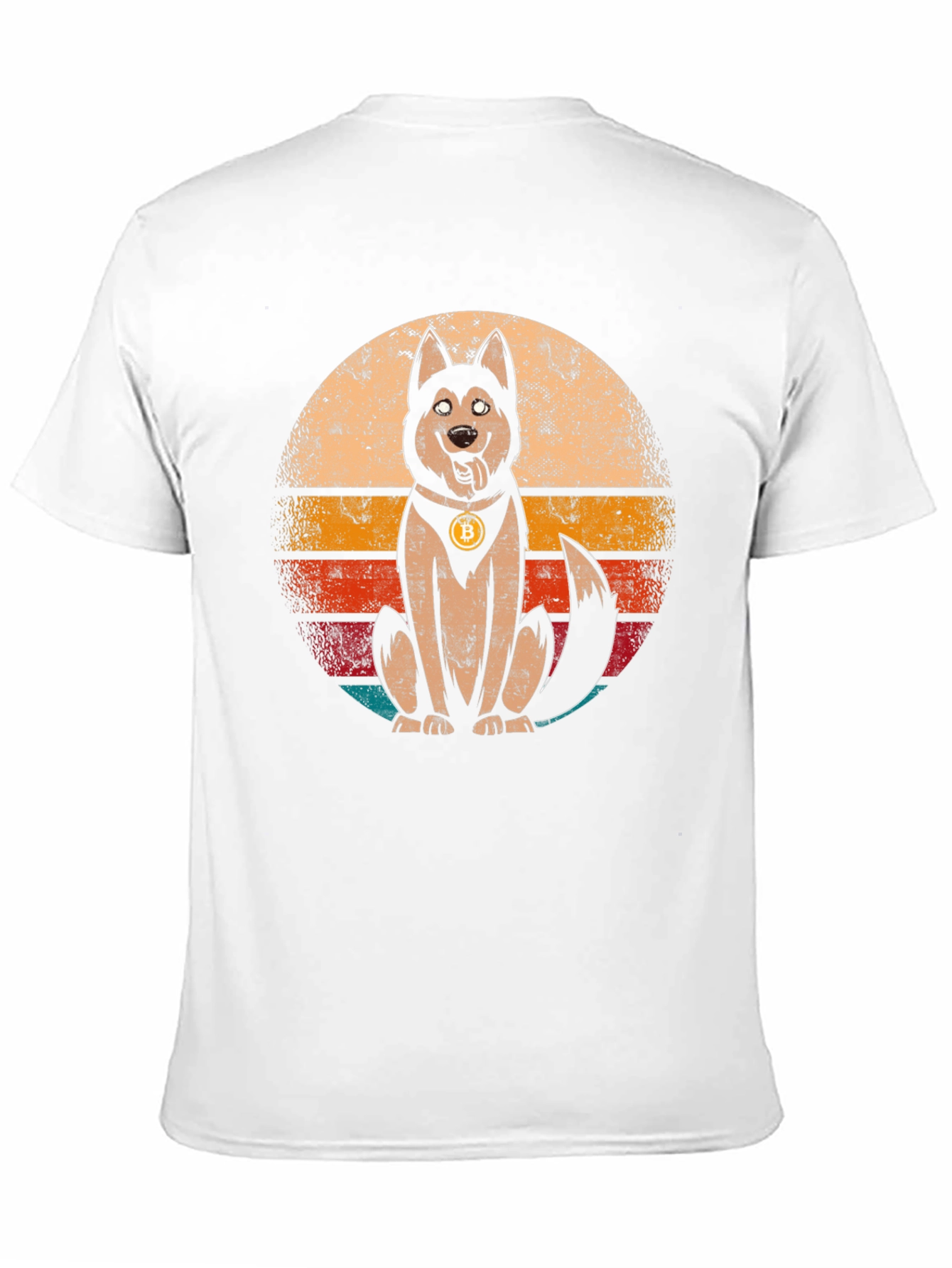 Dogecoin Bitcoin Husky Retro Graphic T-Shirt