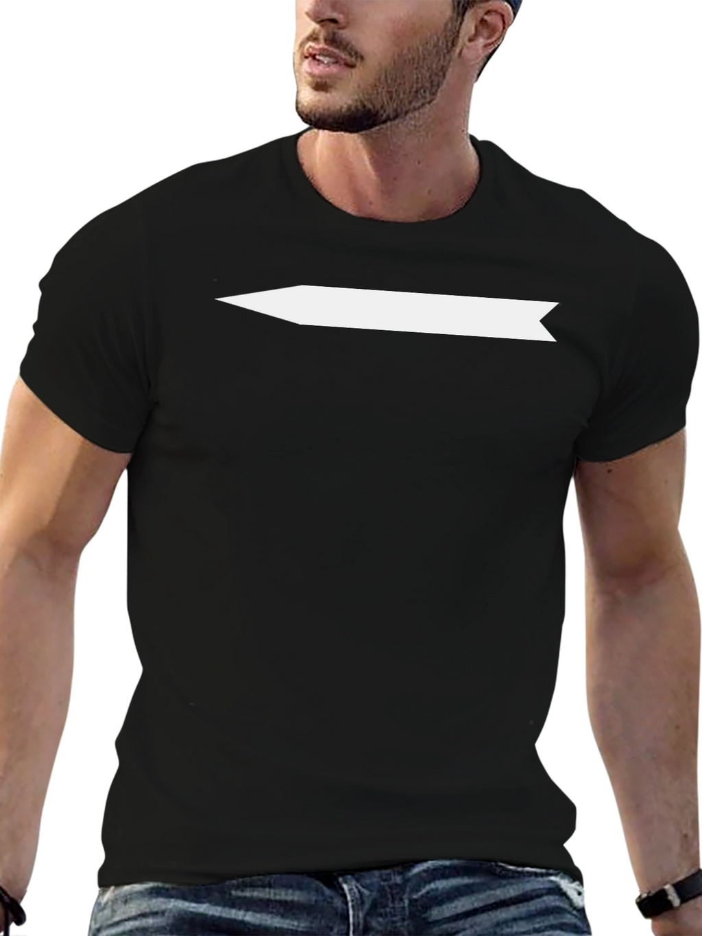 Modern Arrow Tee - Black Cotton Blend