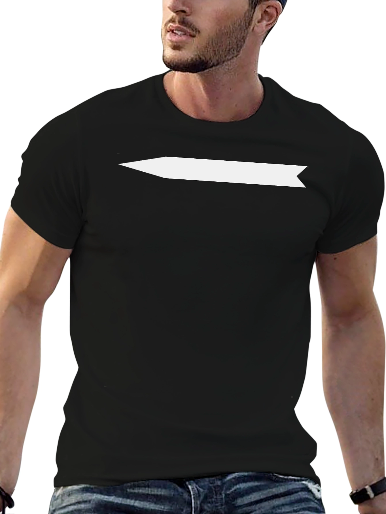 Modern Arrow Tee - Black Cotton Blend