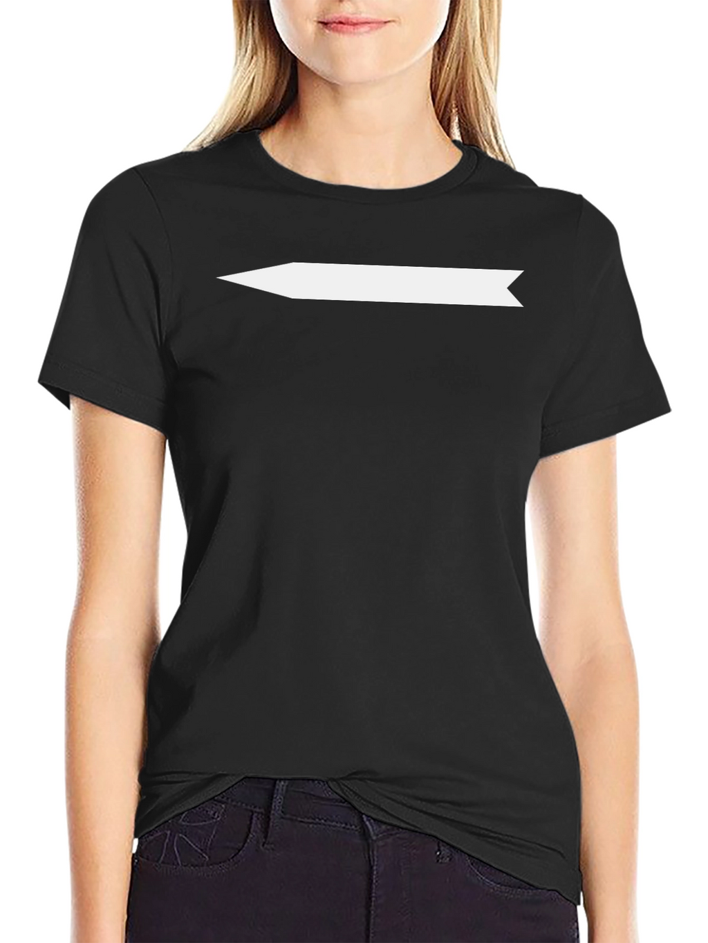 Modern Arrow Tee - Black Cotton Blend