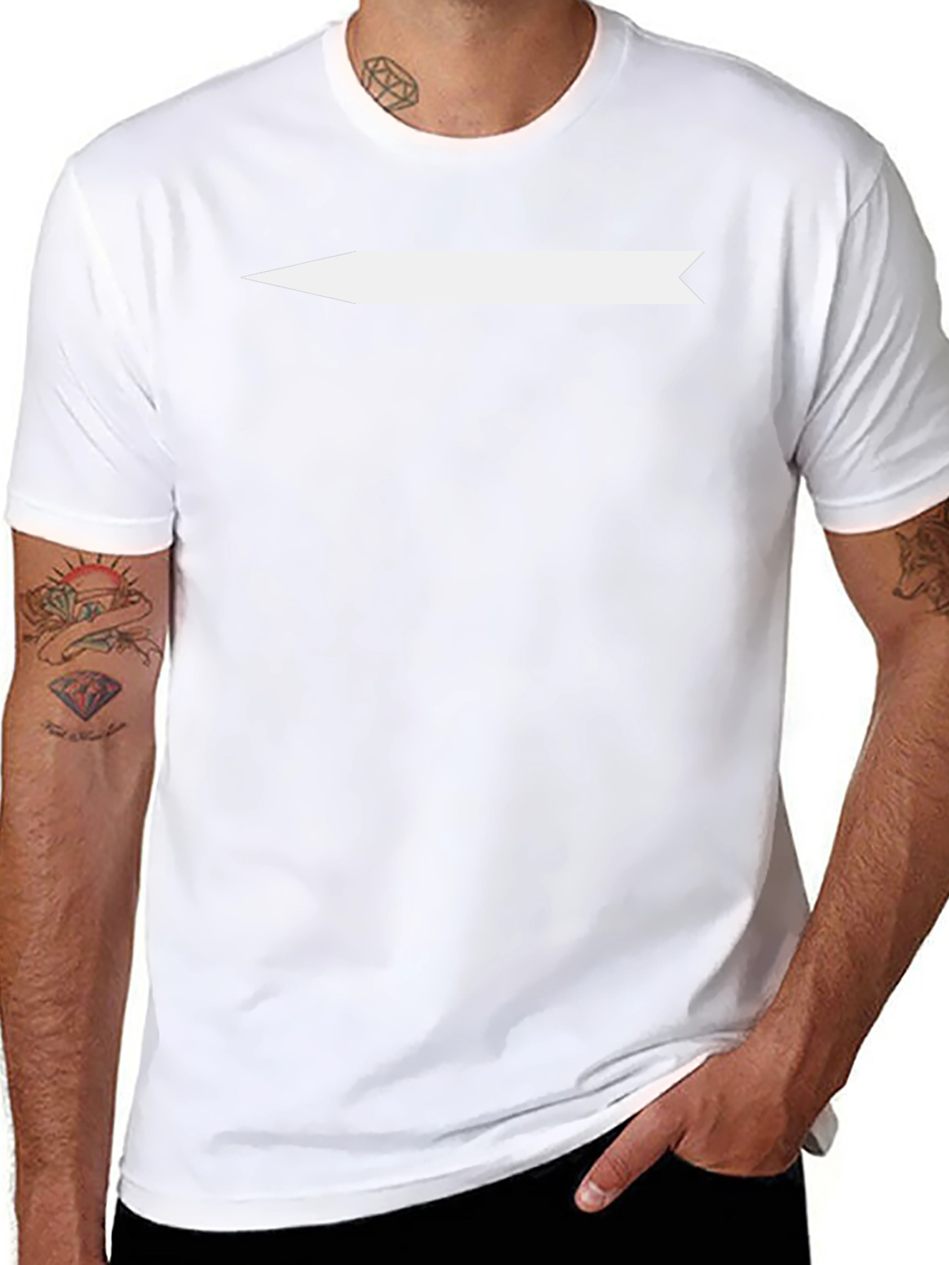 Modern Arrow Tee - Black Cotton Blend