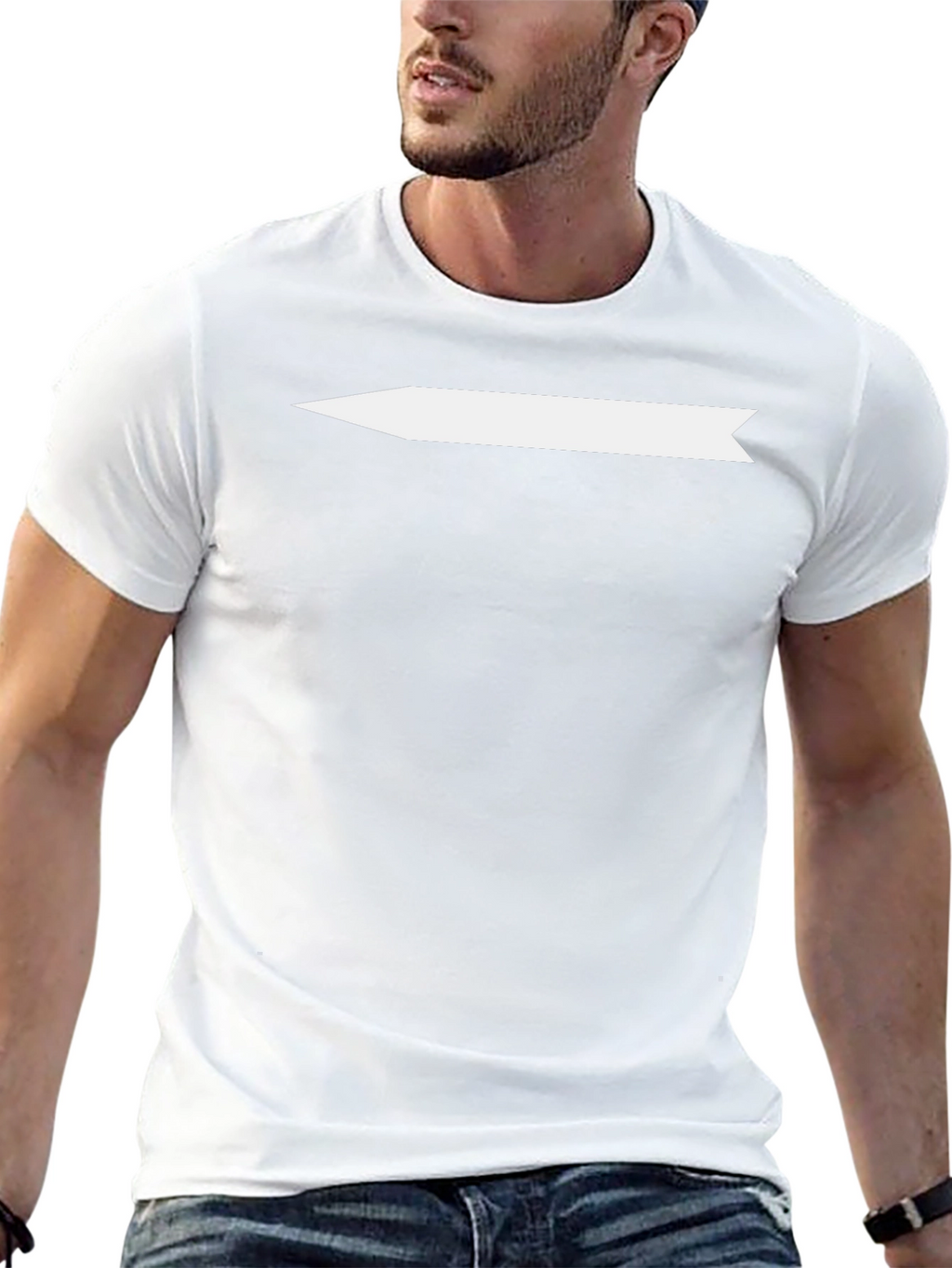 Modern Arrow Tee - Black Cotton Blend