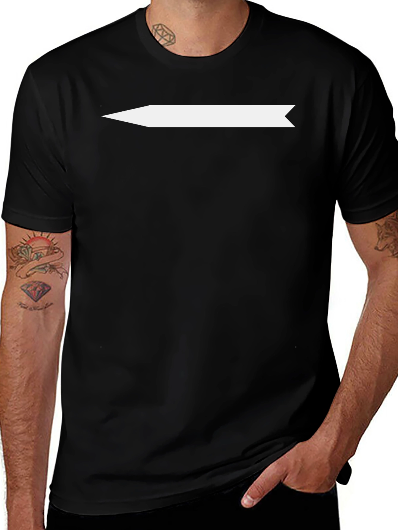 Modern Arrow Tee - Black Cotton Blend