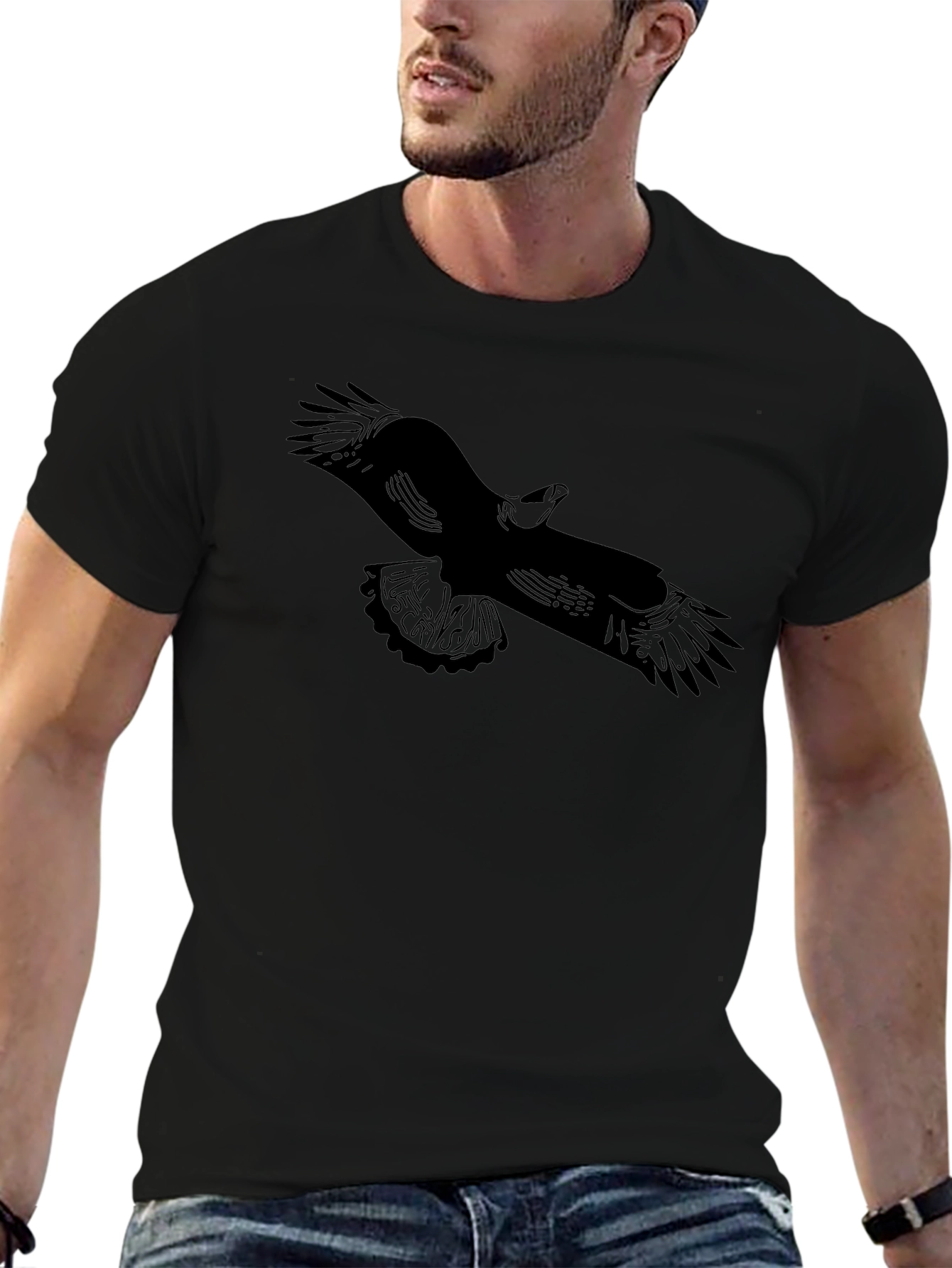 Black Eagle Graphic Tee for Men