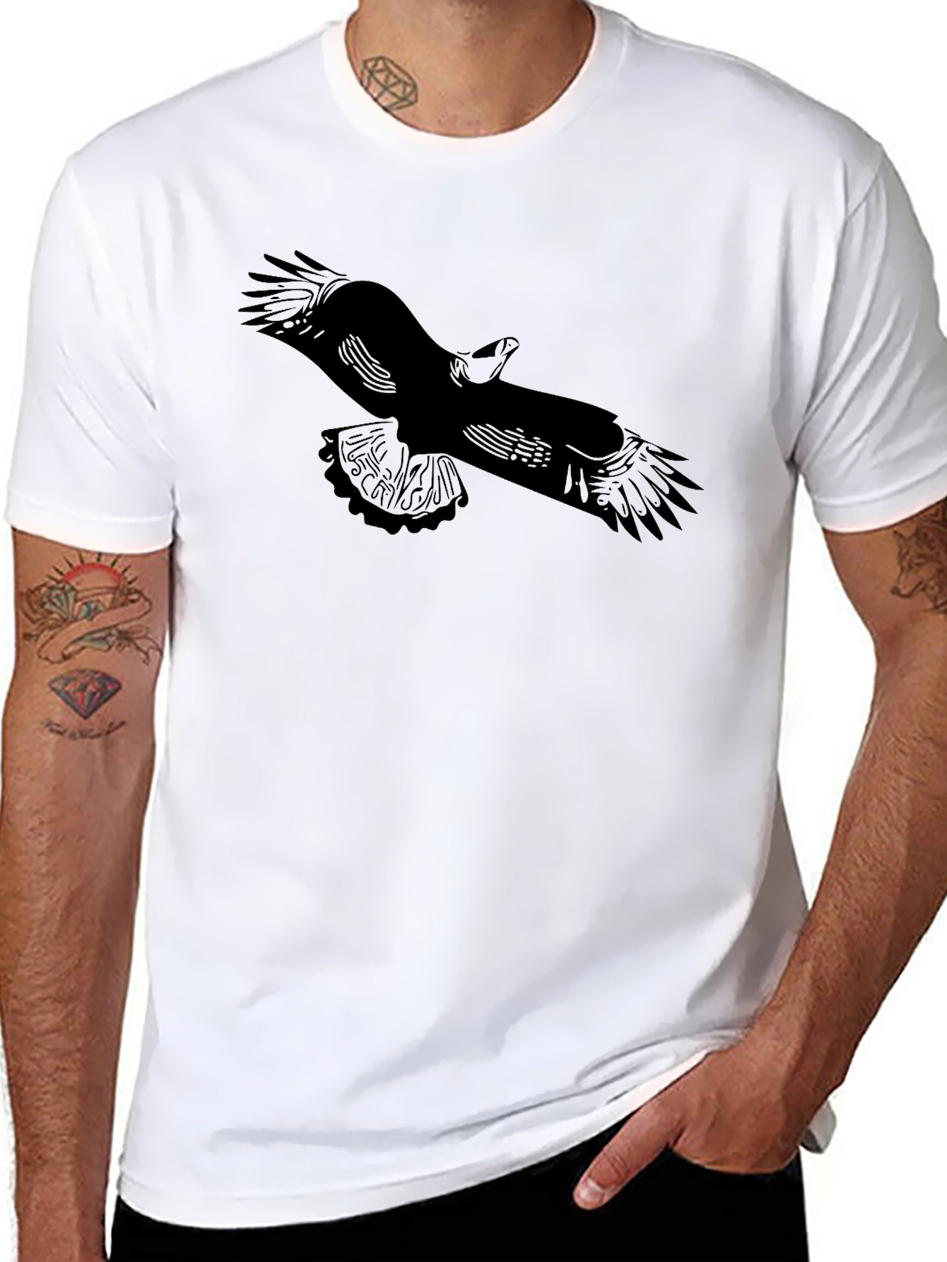 Black Eagle Graphic Tee for Men