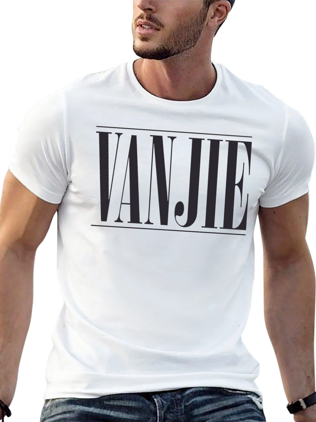 VANJIE Tee - Stylish Black Graphic T-Shirt