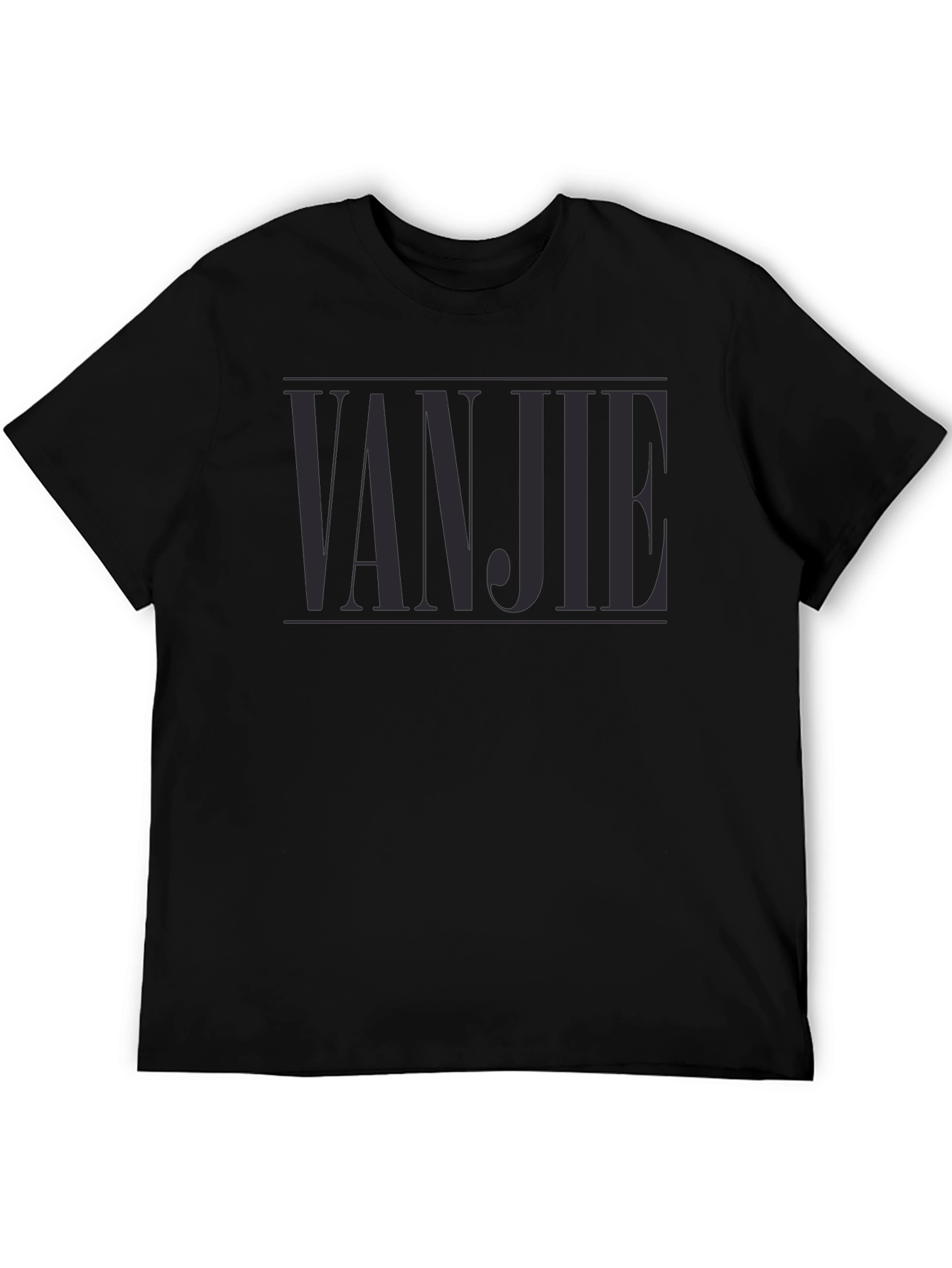 VANJIE Tee - Stylish Black Graphic T-Shirt