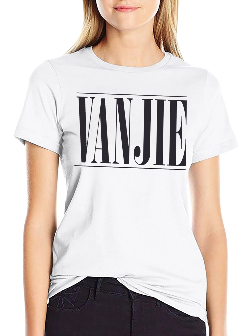VANJIE Tee - Stylish Black Graphic T-Shirt