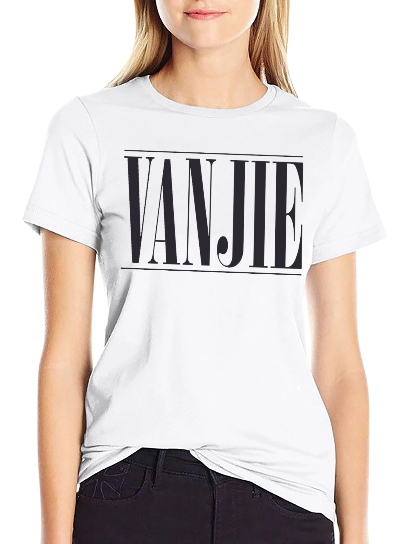 VANJIE Tee - Stylish Black Graphic T-Shirt