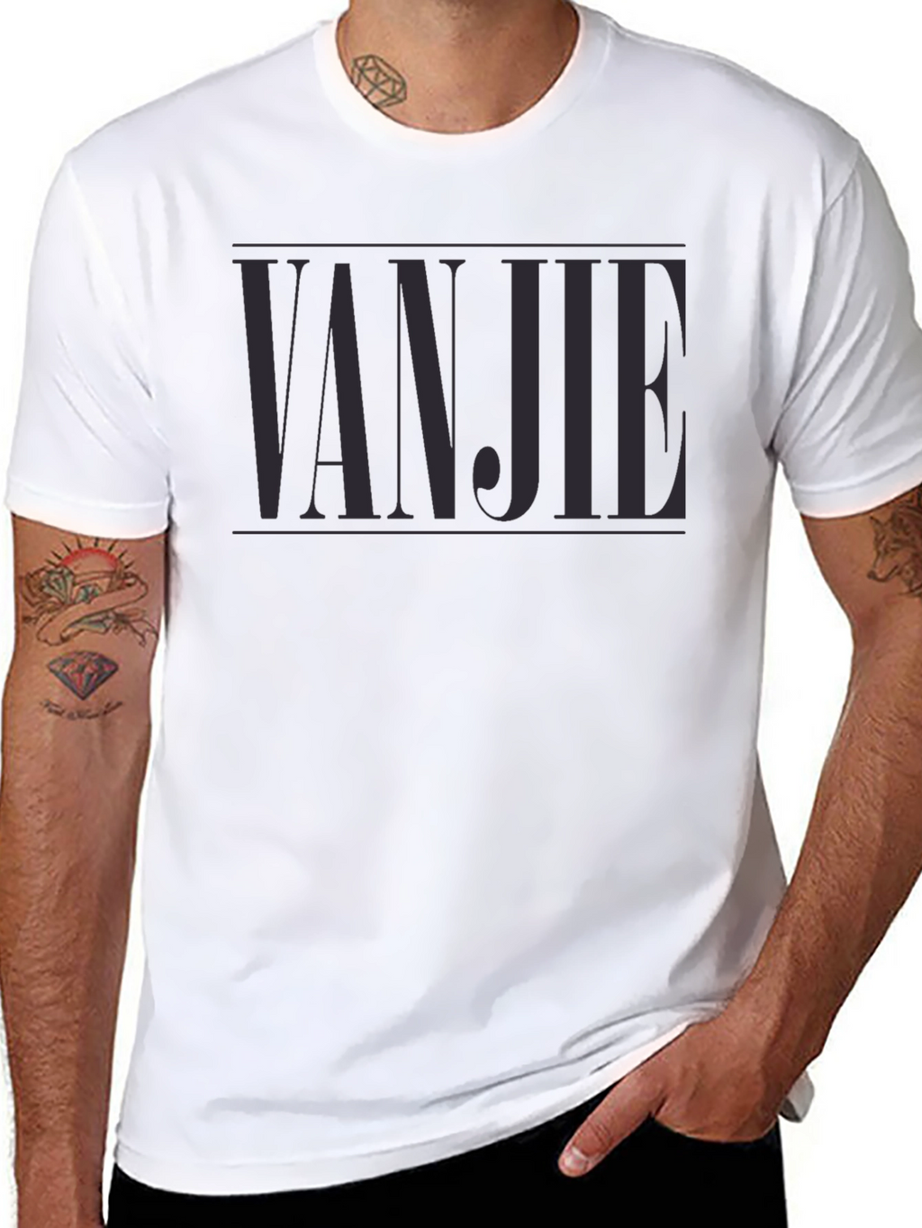 VANJIE Tee - Stylish Black Graphic T-Shirt
