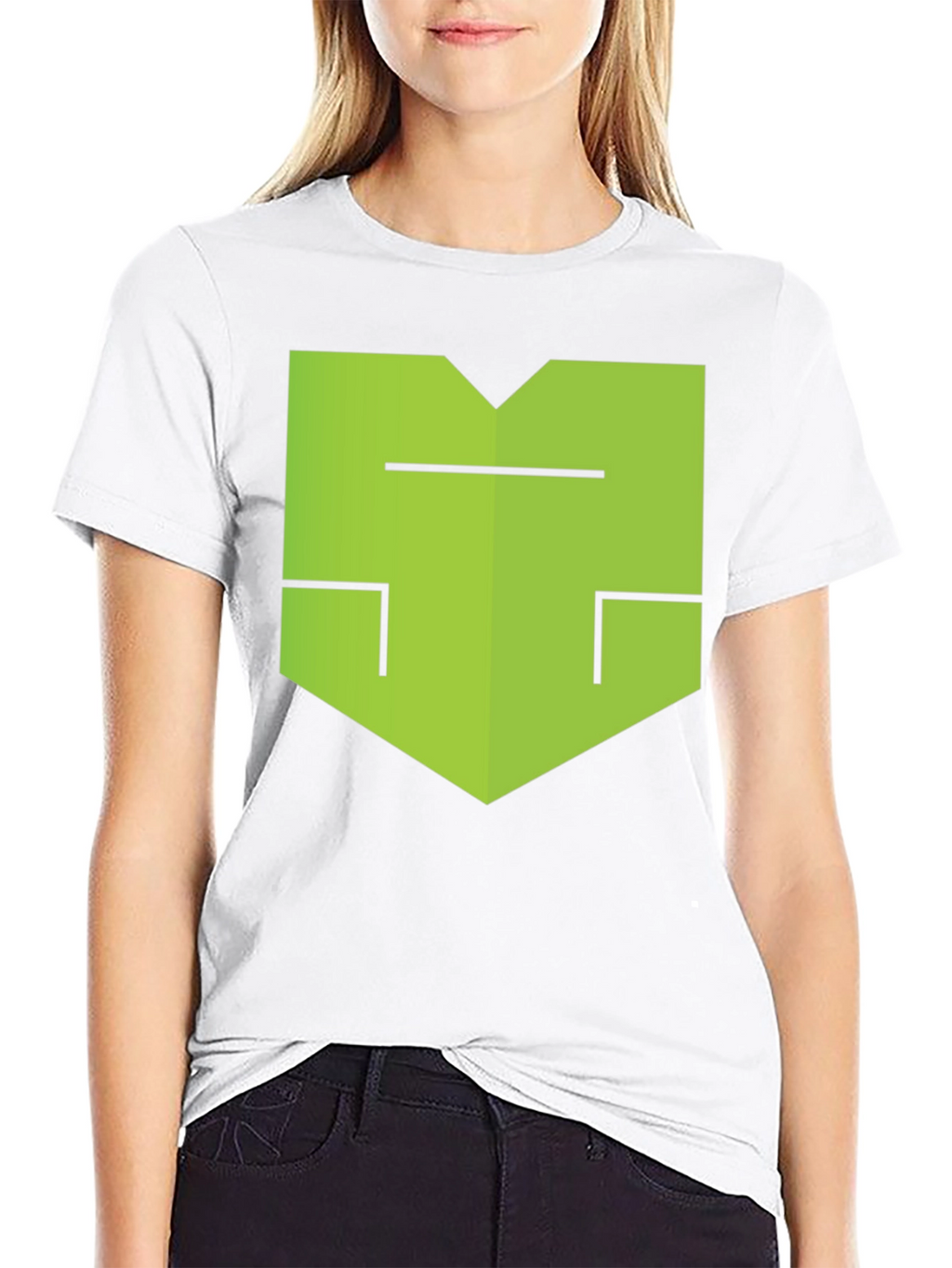 Modern Geometric Graphic Tee - Black