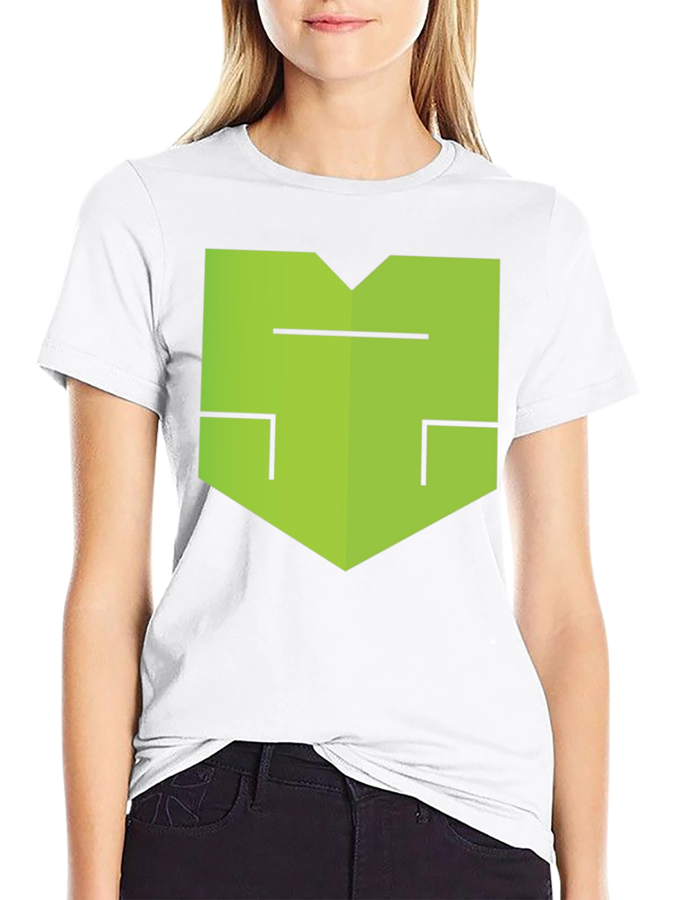 Modern Geometric Graphic Tee - Black