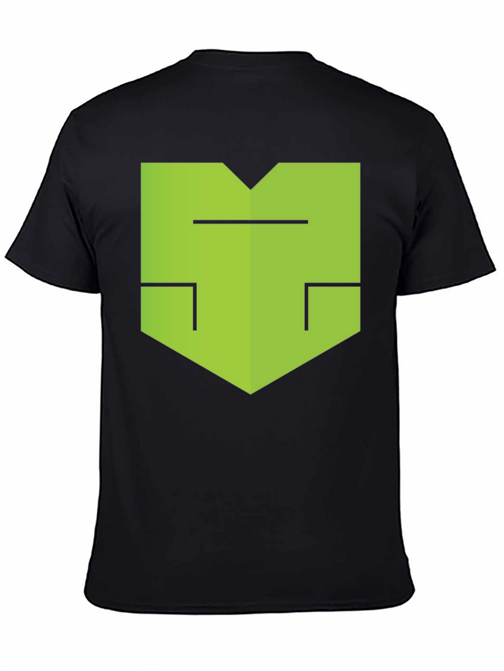Modern Geometric Graphic Tee - Black