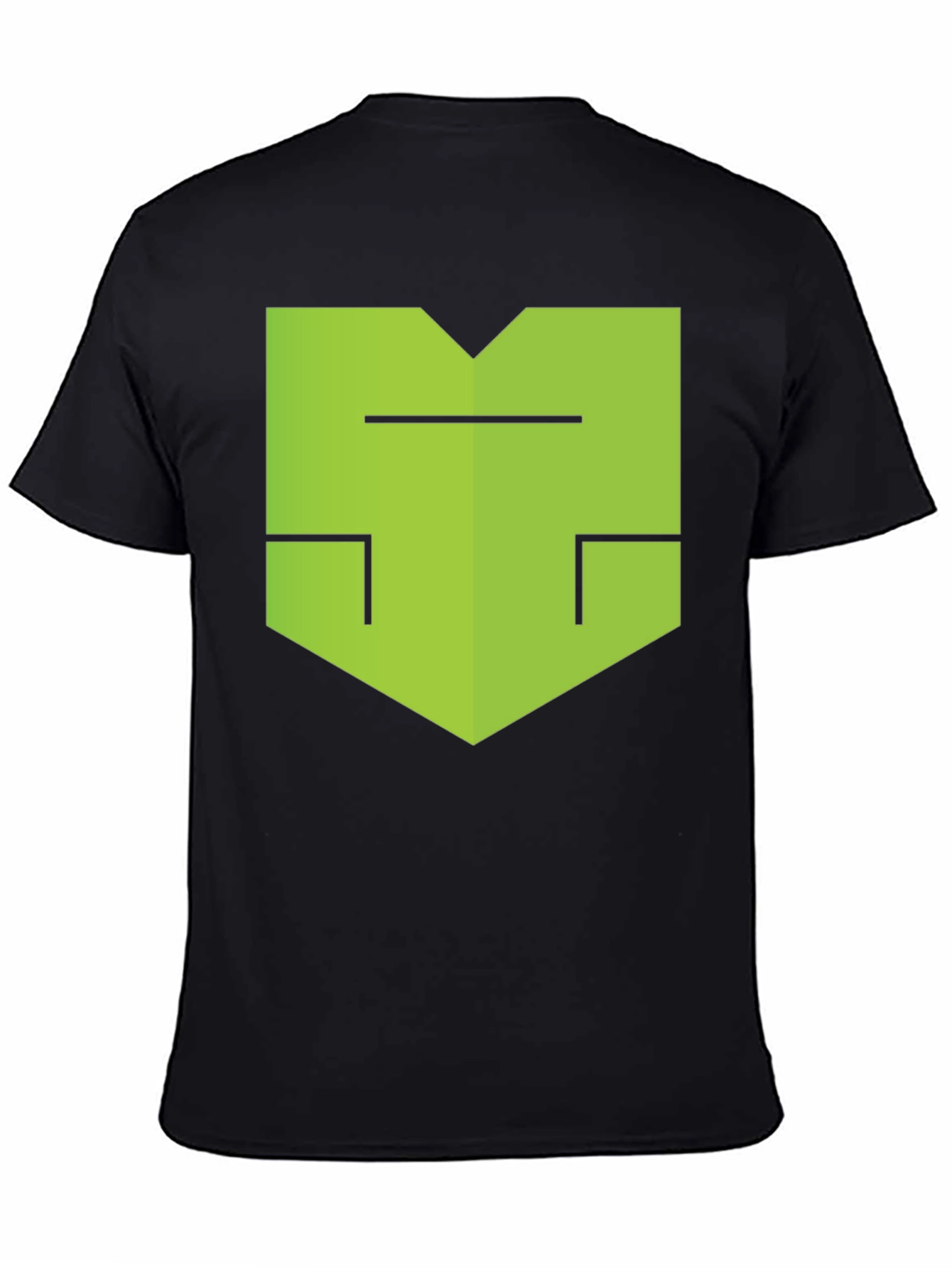 Modern Geometric Graphic Tee - Black