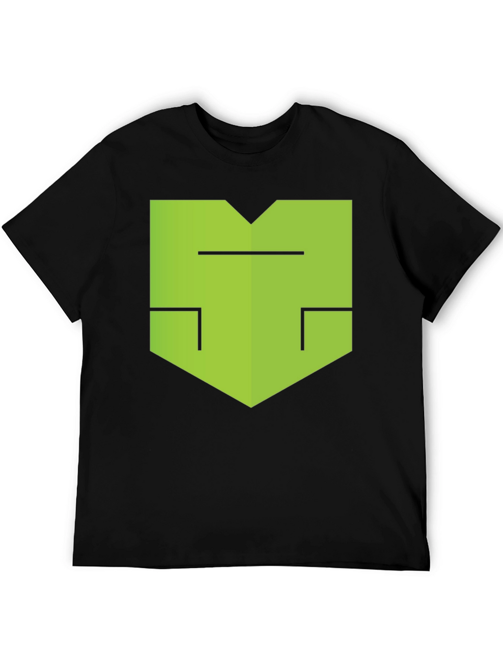 Modern Geometric Graphic Tee - Black