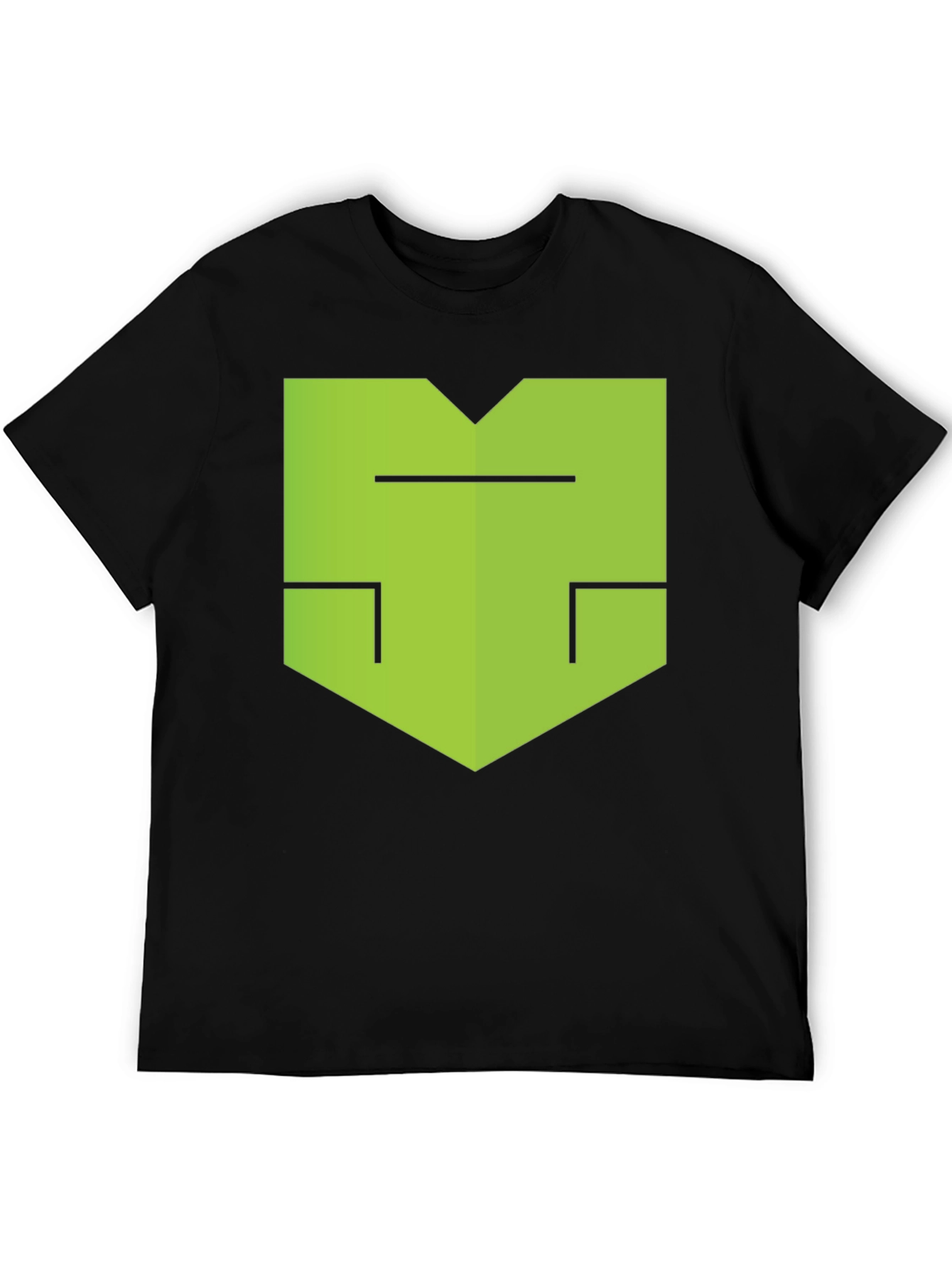 Modern Geometric Graphic Tee - Black