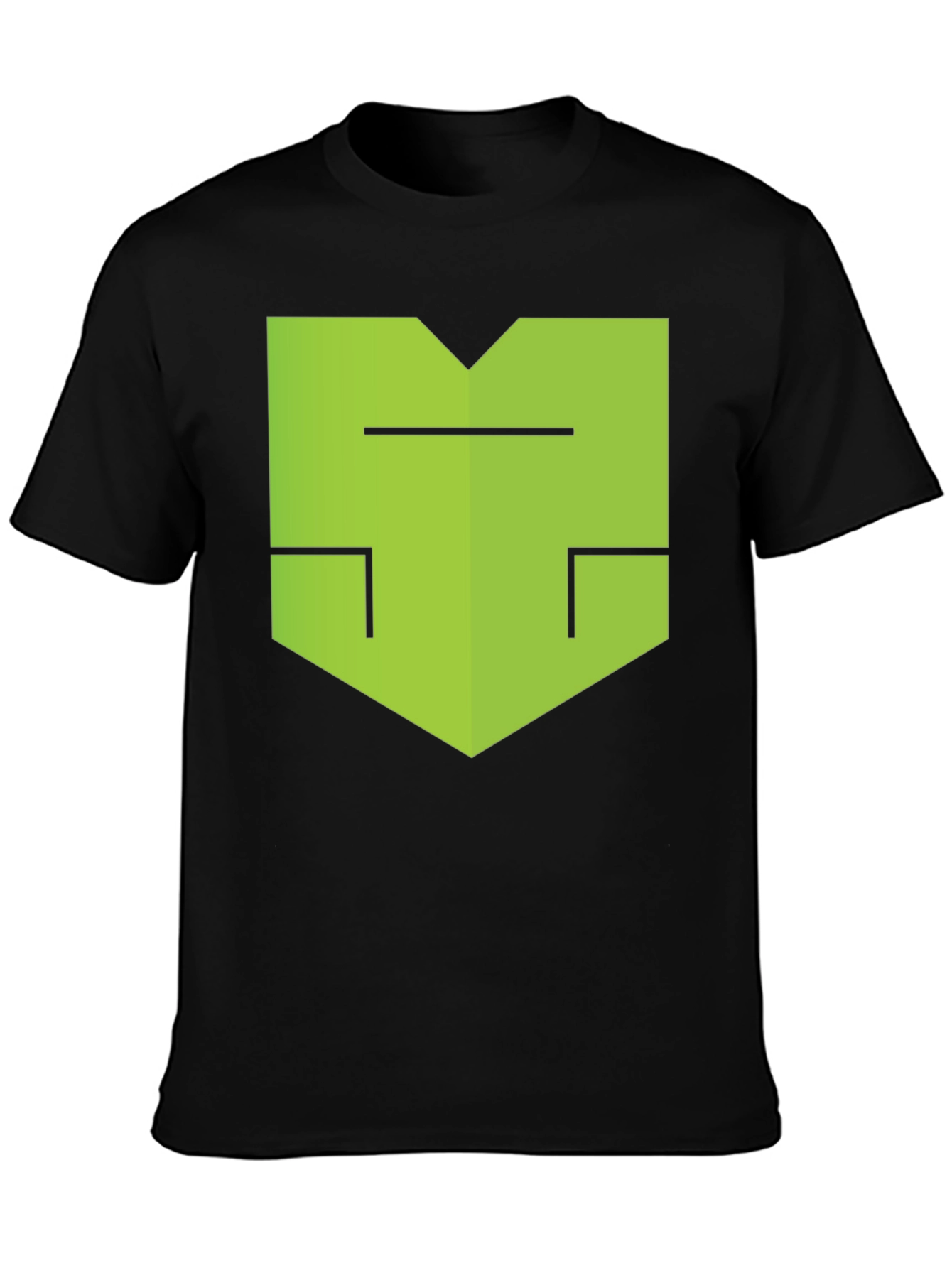 Modern Geometric Graphic Tee - Black