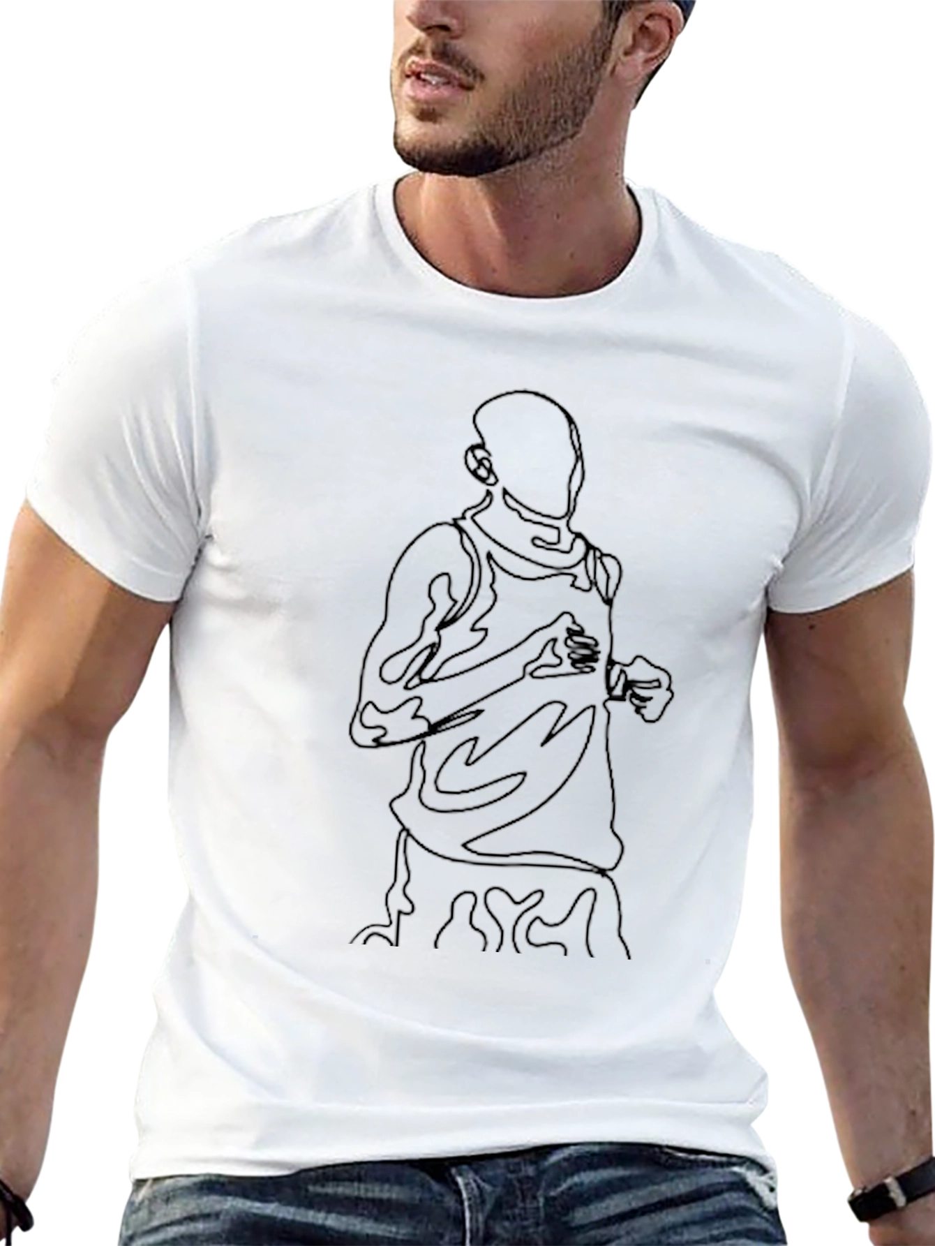 Abstract Line Art Graphic T-Shirt - Modern Style