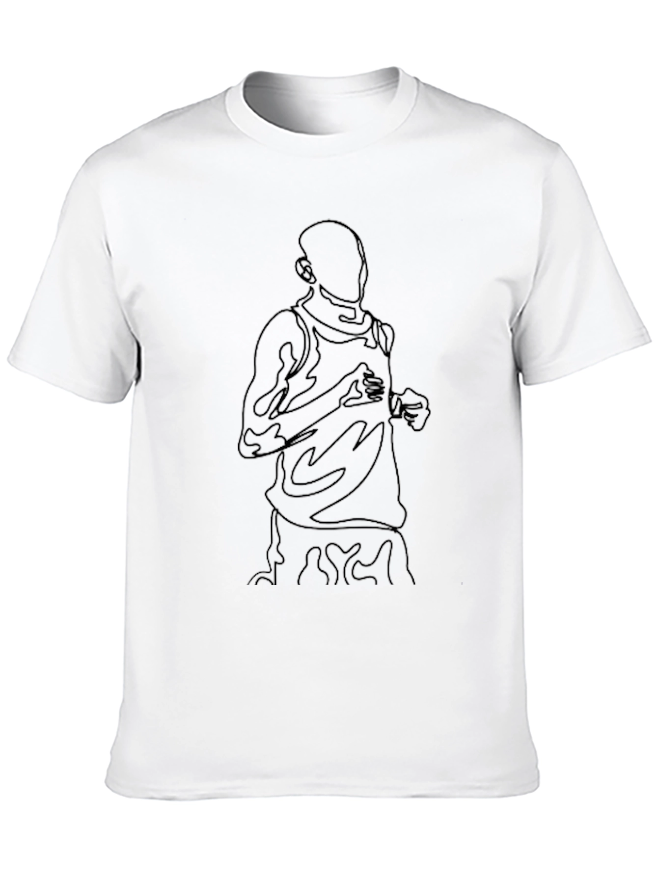 Abstract Line Art Graphic T-Shirt - Modern Style