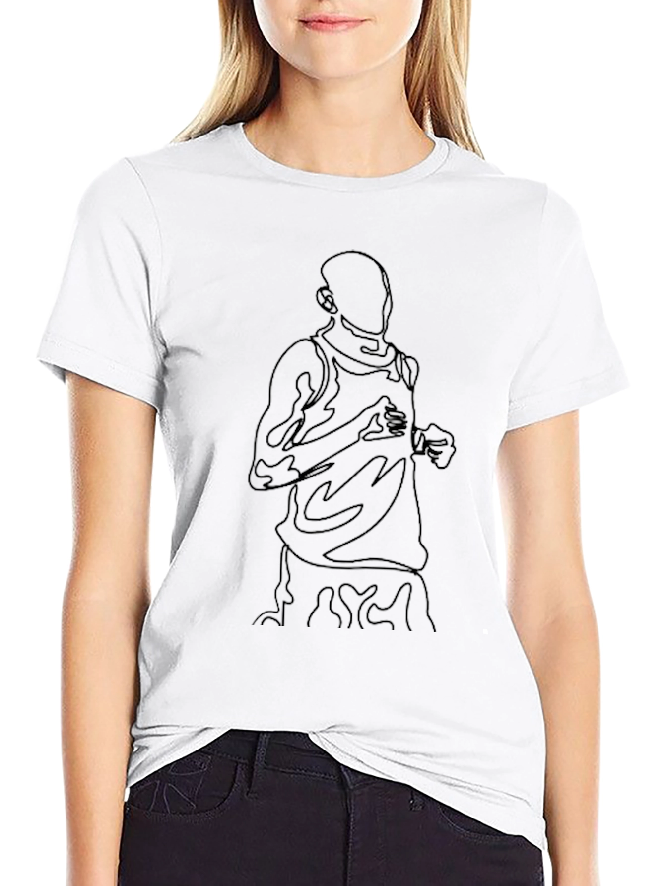 Abstract Line Art Graphic T-Shirt - Modern Style