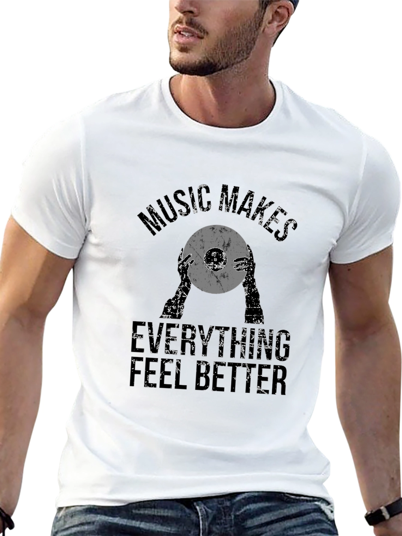 Music Makes Everything Better Black Graphic Tee
