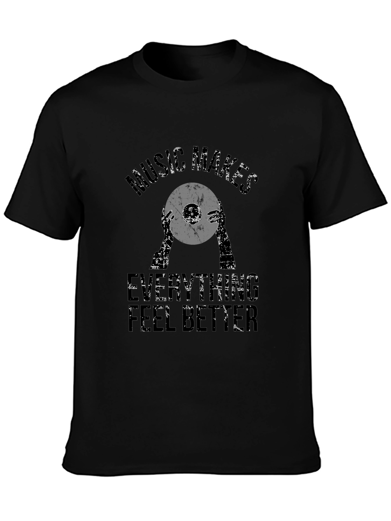 Music Makes Everything Better Black Graphic Tee