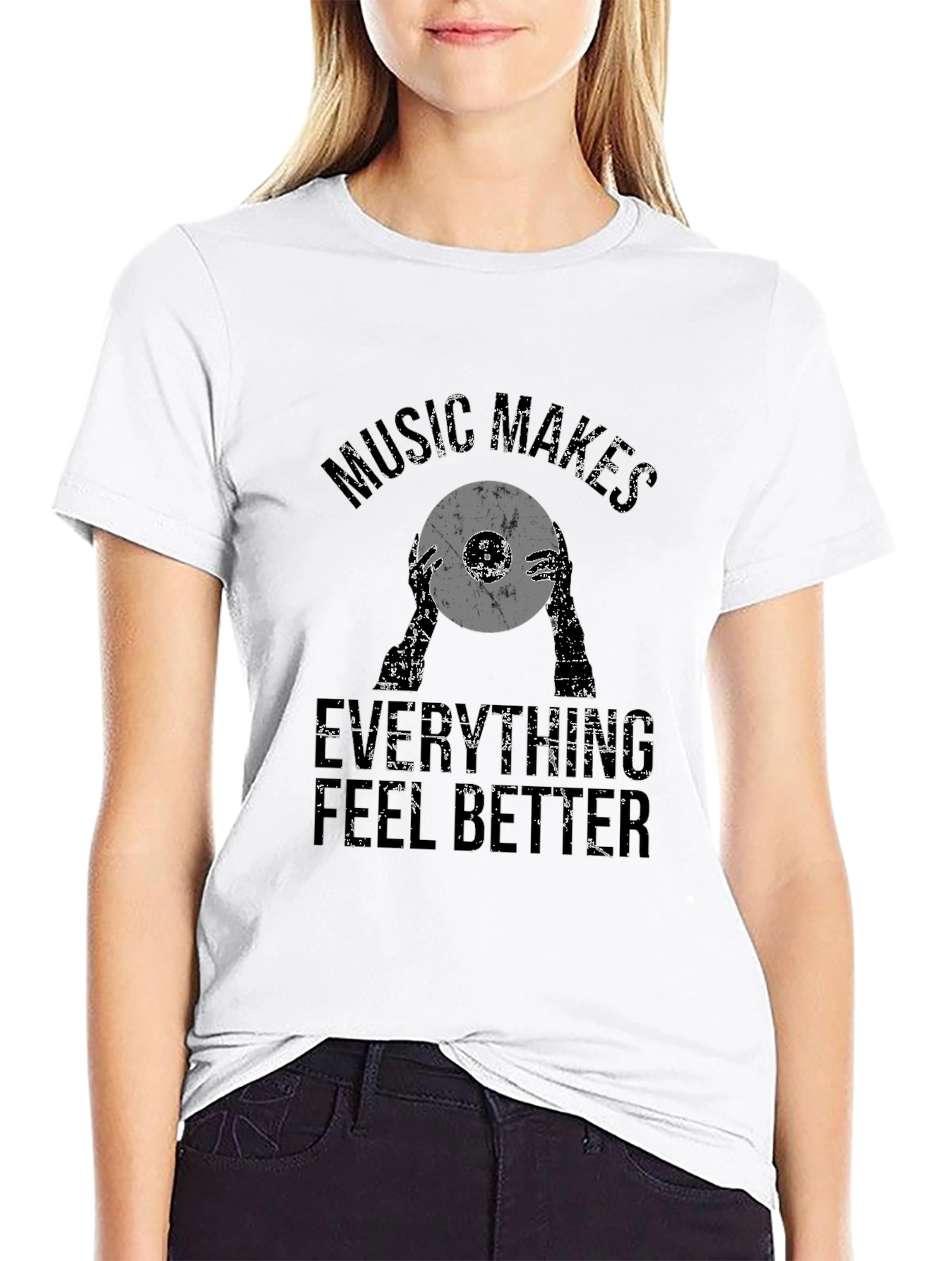 Music Makes Everything Better Black Graphic Tee