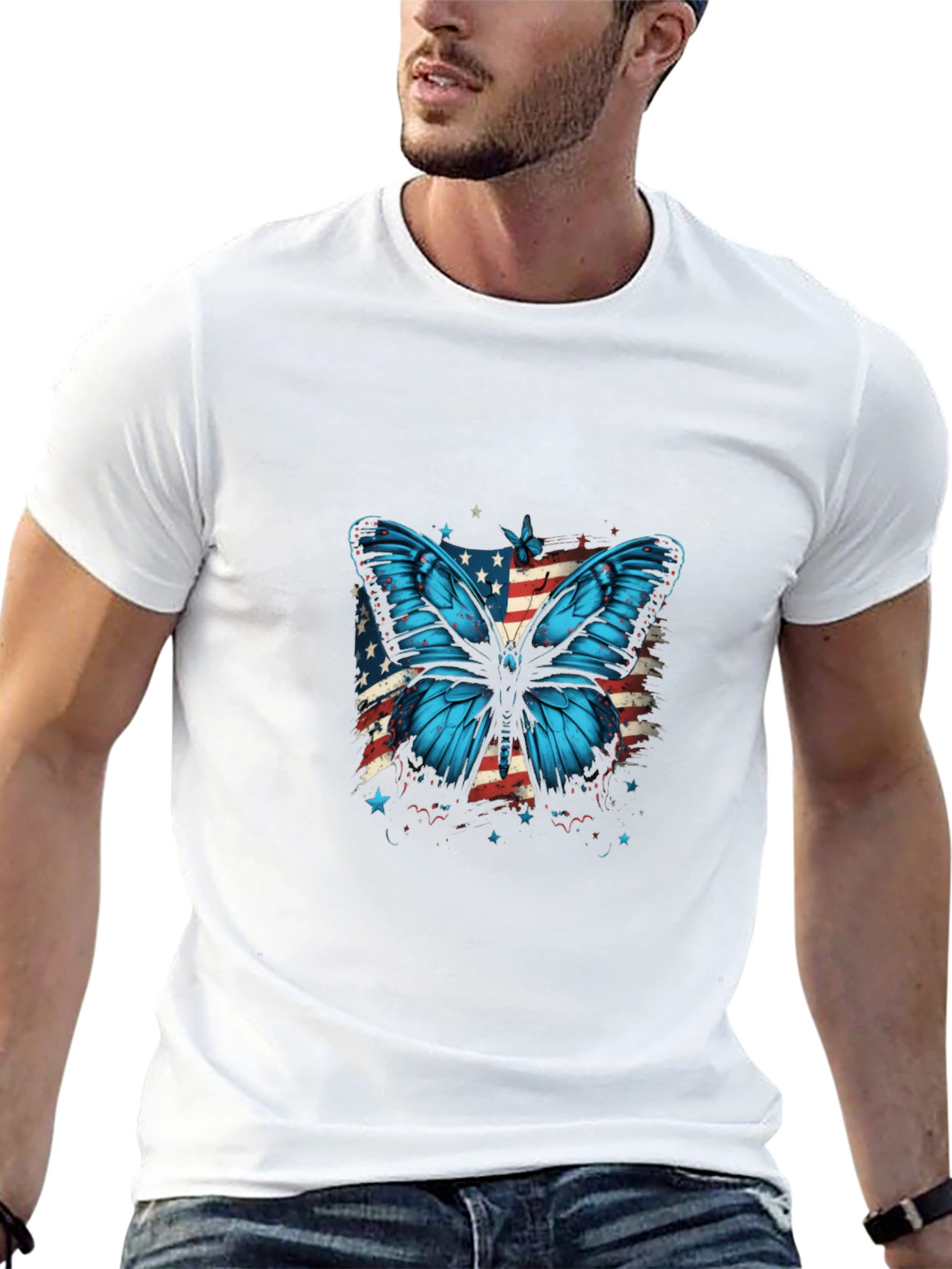 Butterfly USA Flag Graphic Tee