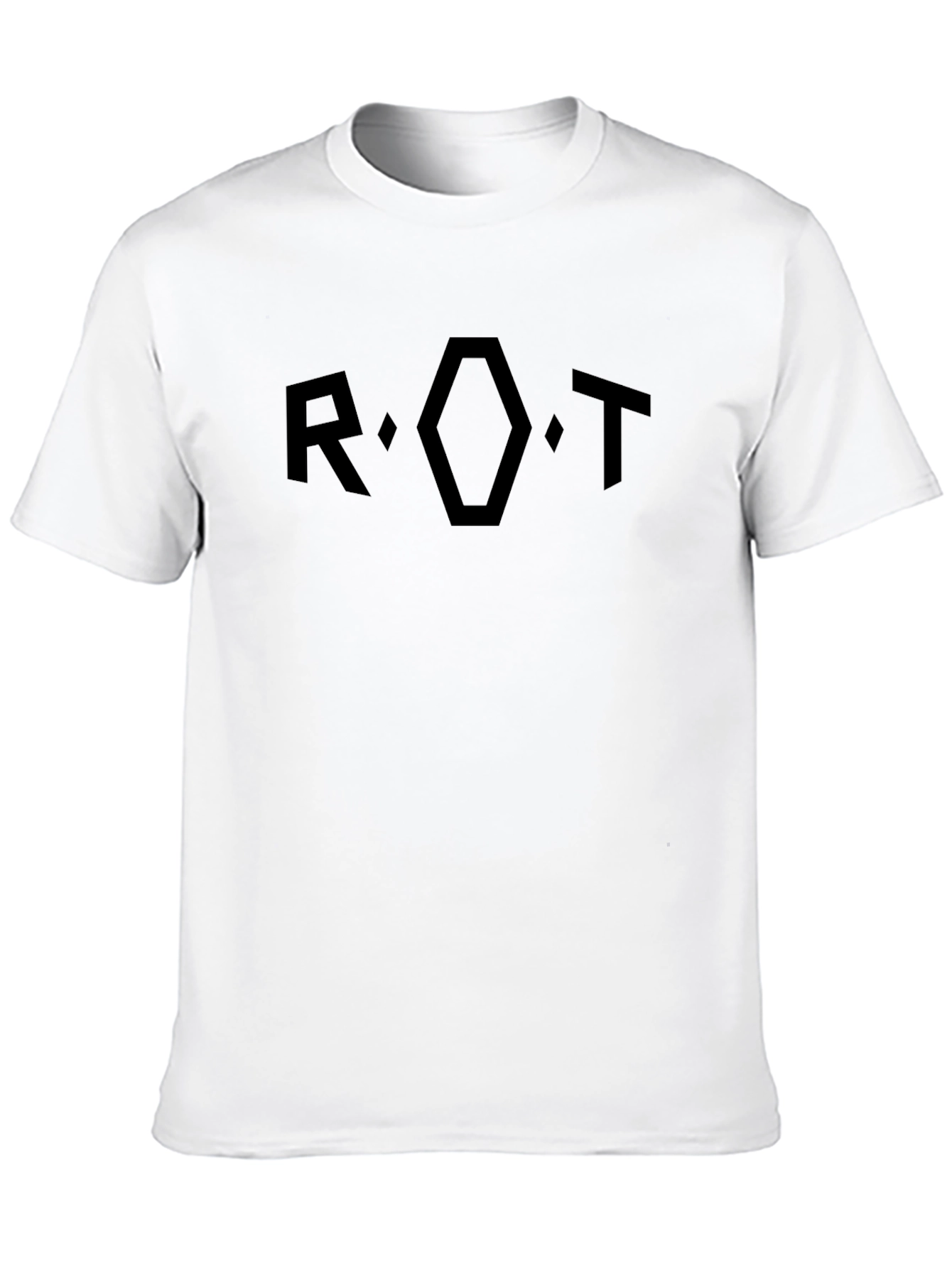 R.OT Geometric Graphic Tee - Black Casual Style