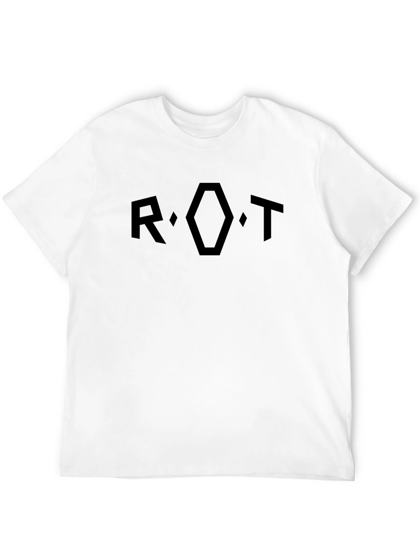 R.OT Geometric Graphic Tee - Black Casual Style