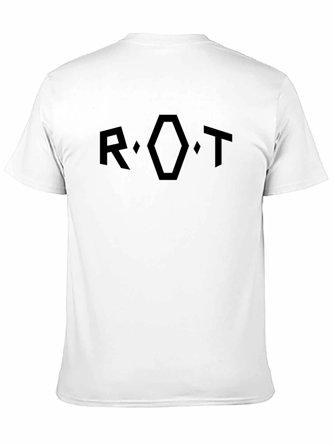 R.OT Geometric Graphic Tee - Black Casual Style