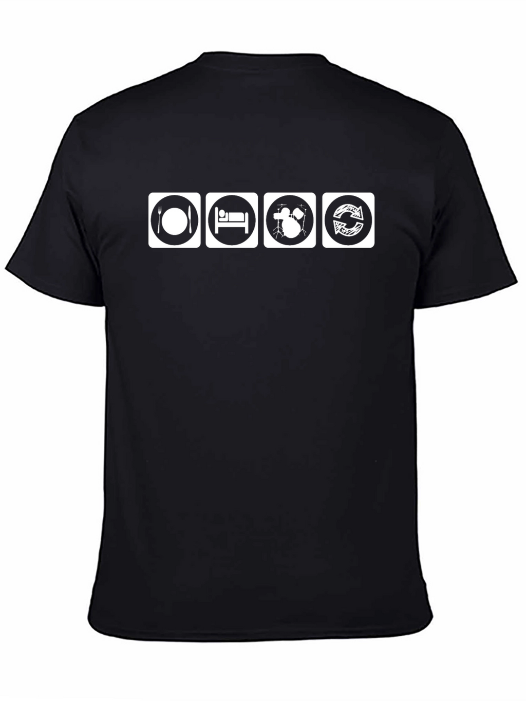 Eat Sleep Drums Repeat Black T-Shirt