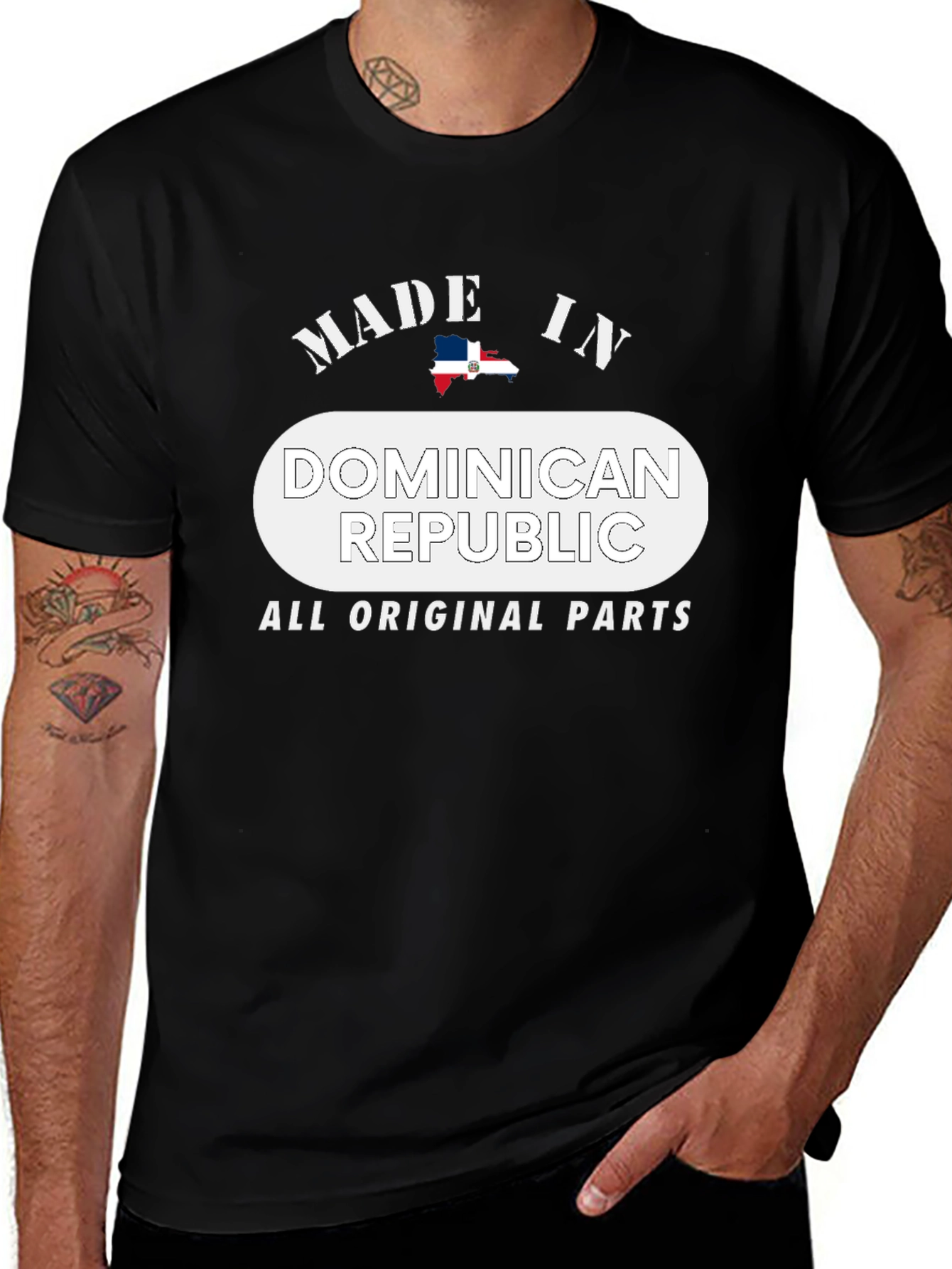 Dominican Republic All Original Parts Black T-Shirt