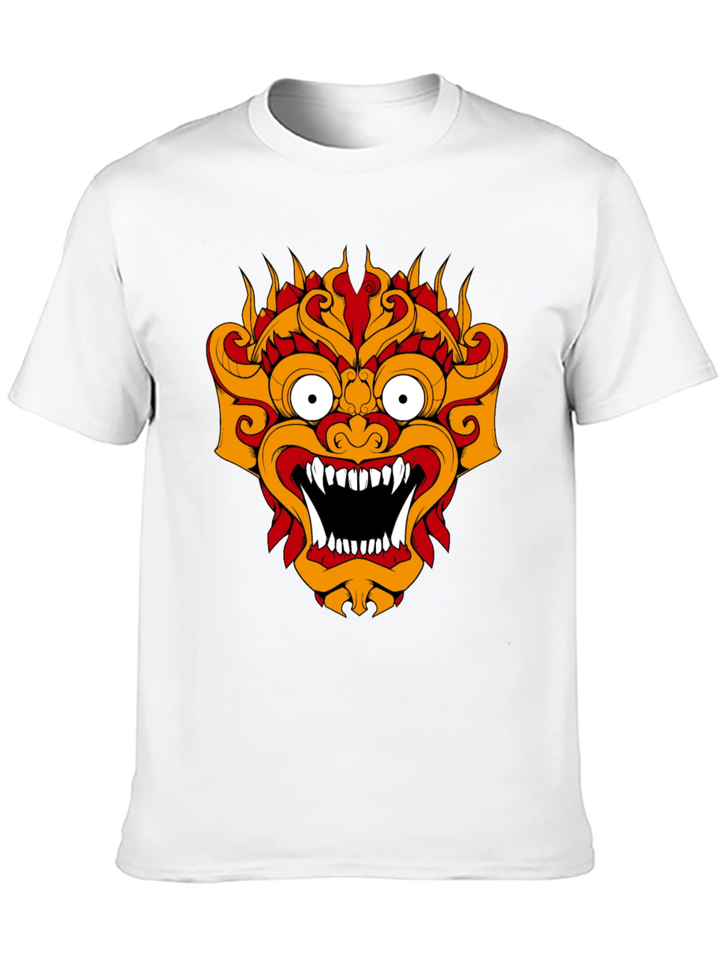 Black T-Shirt with Fiery Monster Graphic