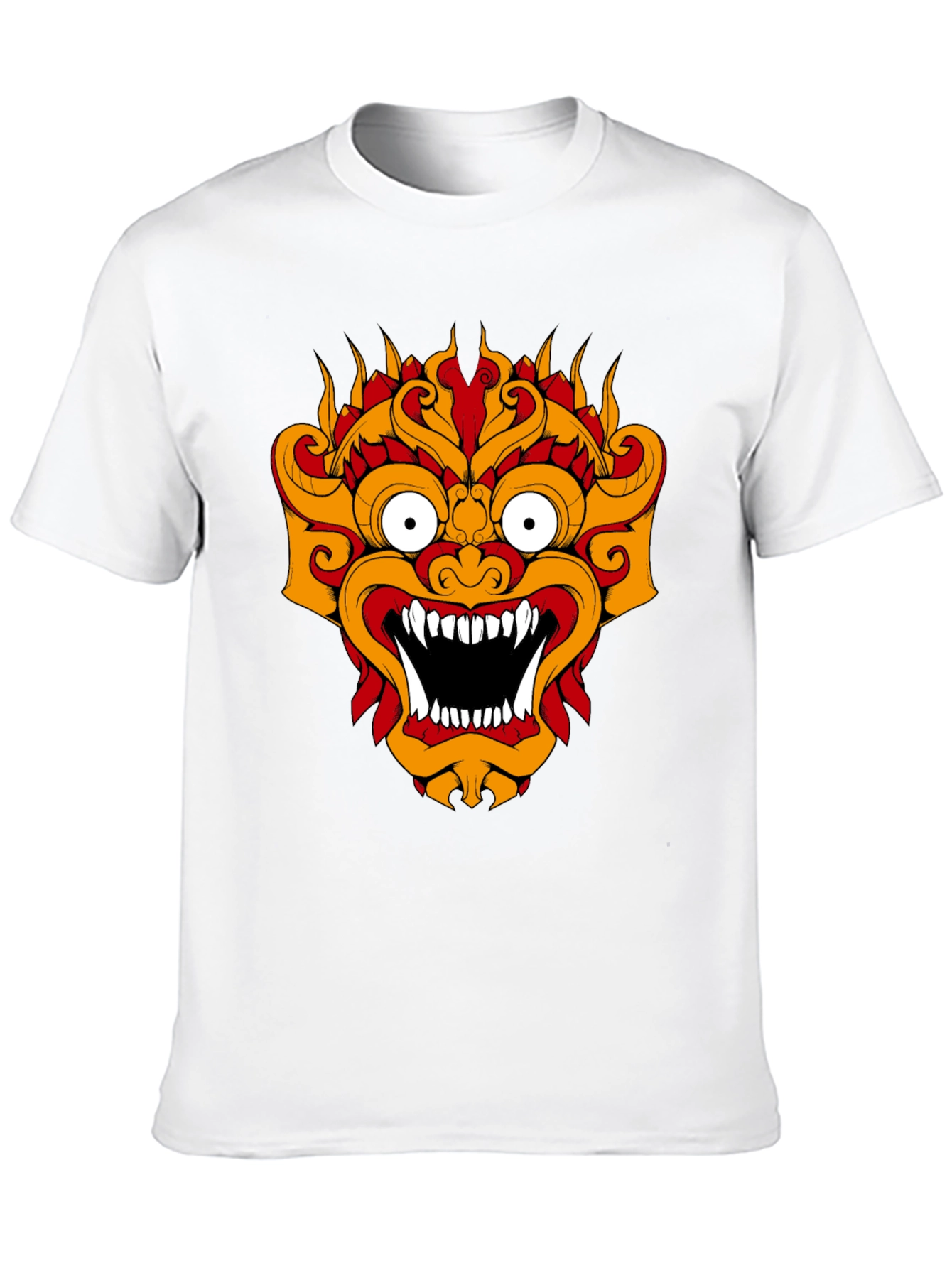 Black T-Shirt with Fiery Monster Graphic