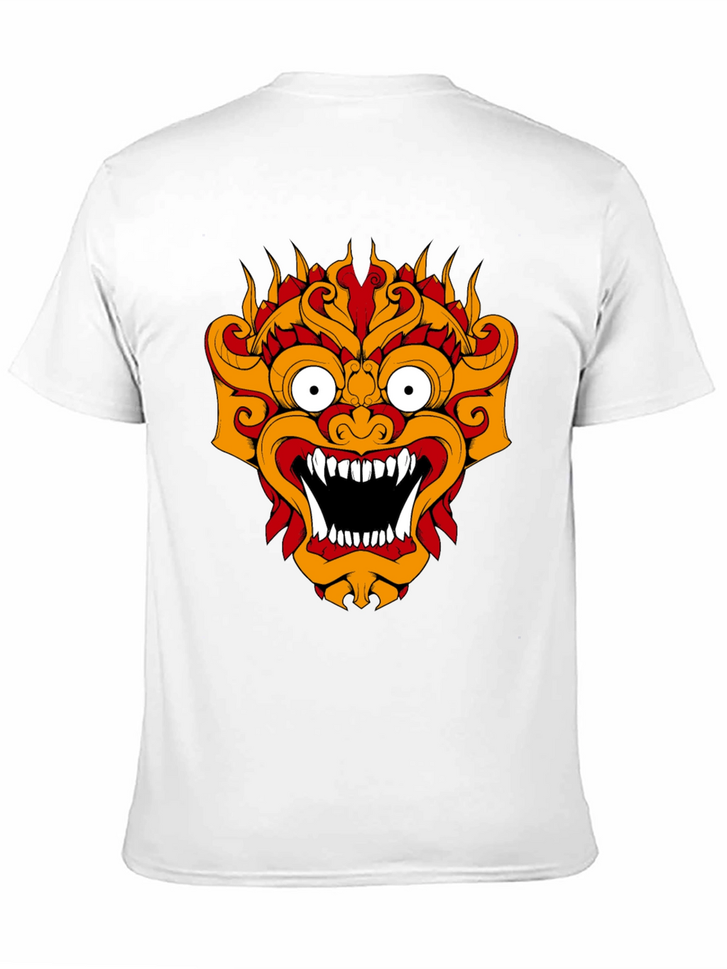 Black T-Shirt with Fiery Monster Graphic