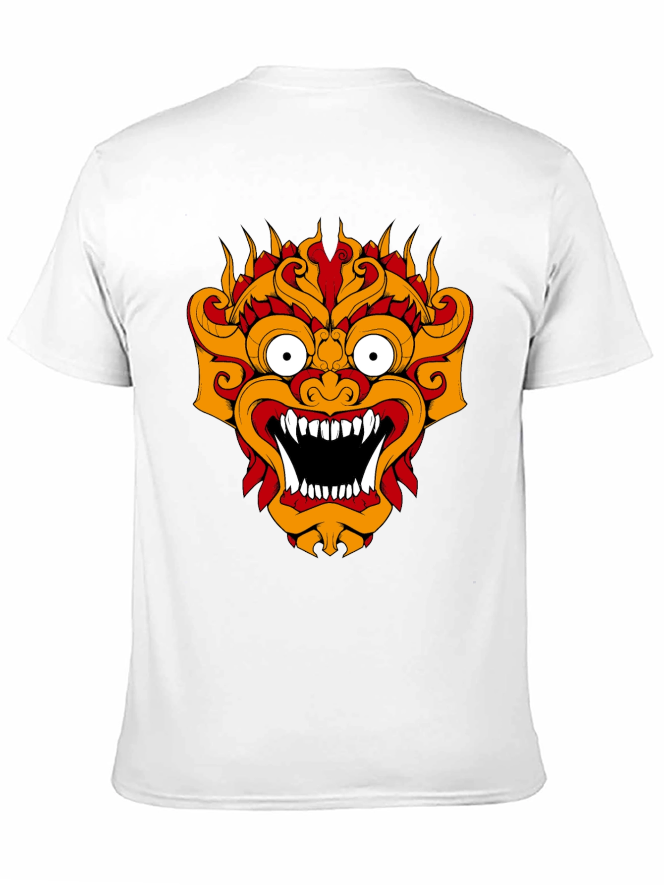 Black T-Shirt with Fiery Monster Graphic