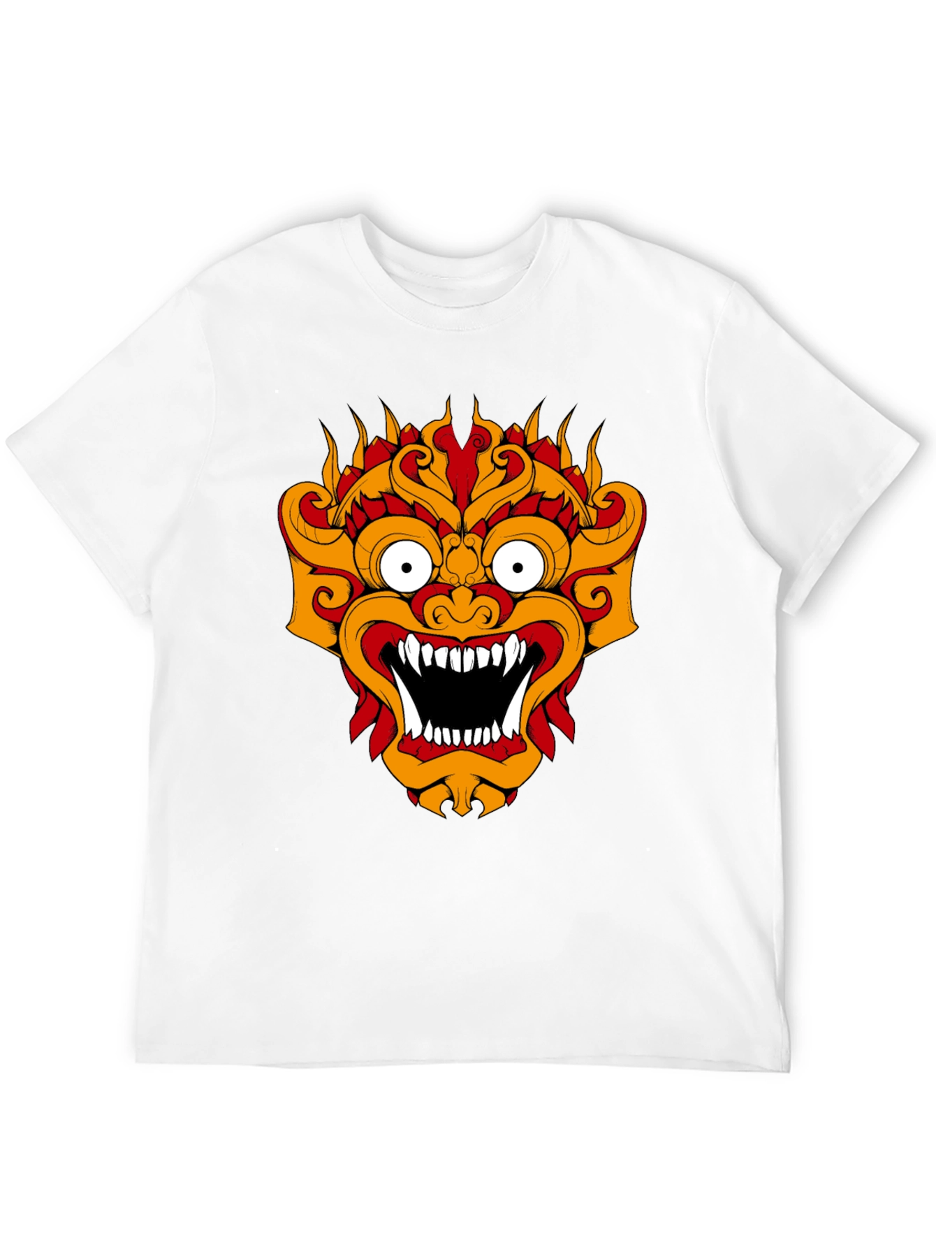Black T-Shirt with Fiery Monster Graphic