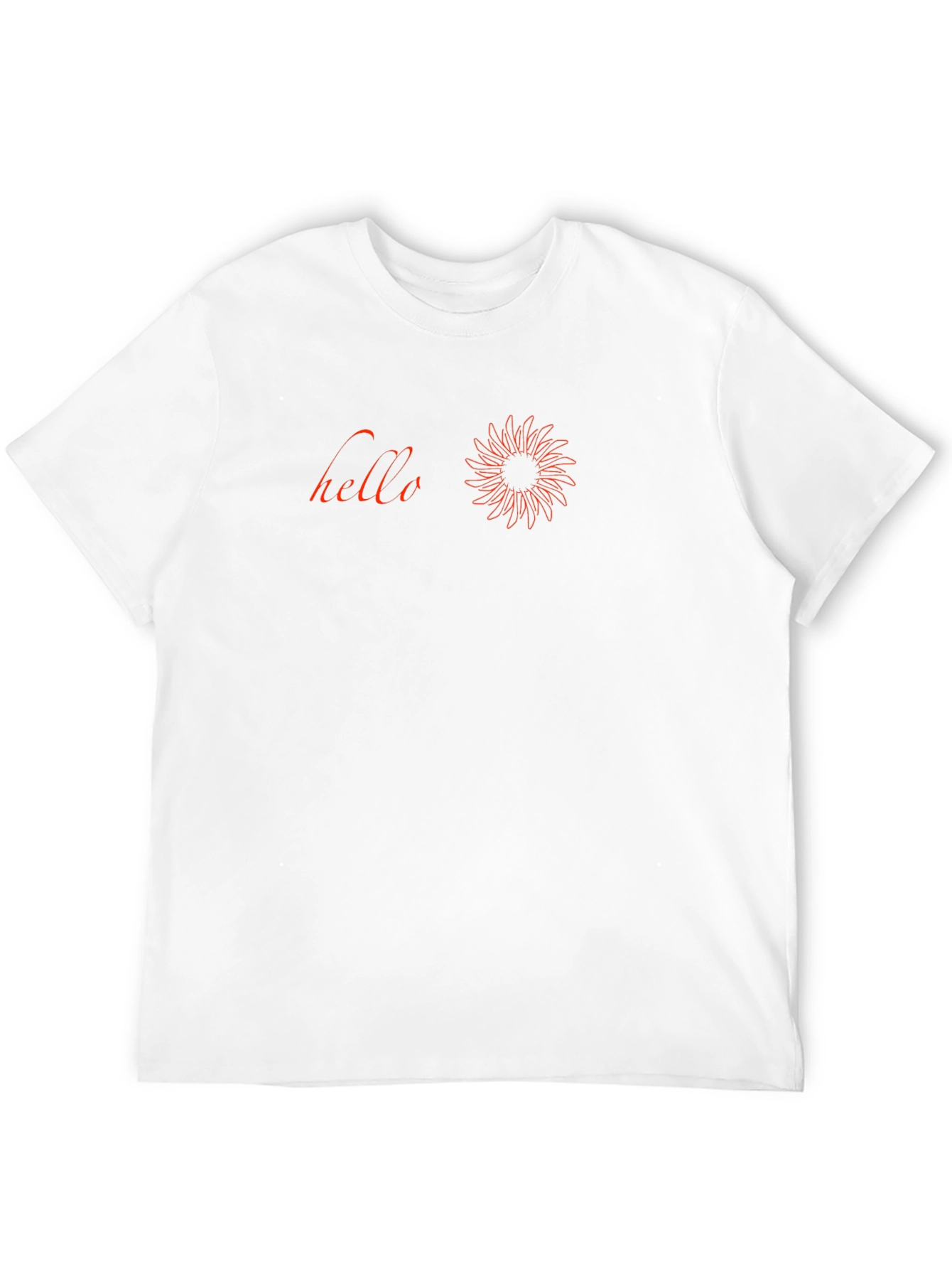 Black T-Shirt with Red Hello & Graphic Print