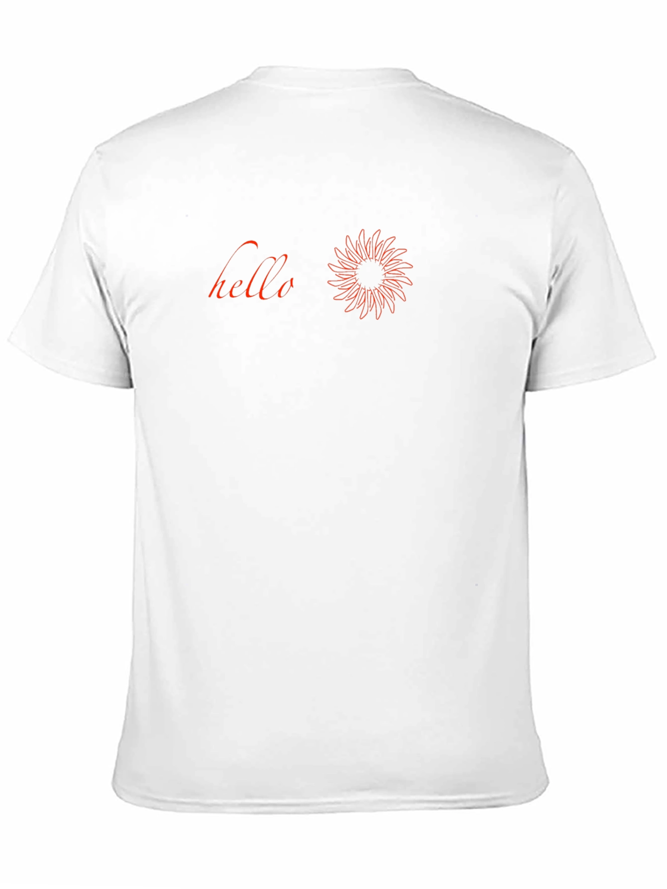 Black T-Shirt with Red Hello & Graphic Print