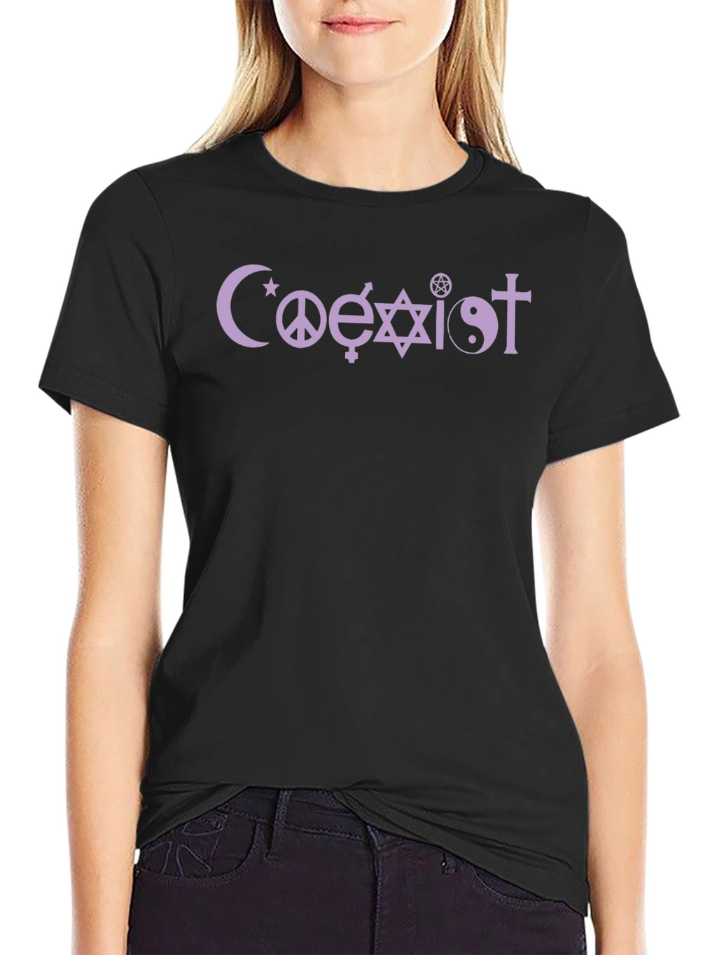 Coexist Graphic Print Black T-Shirt