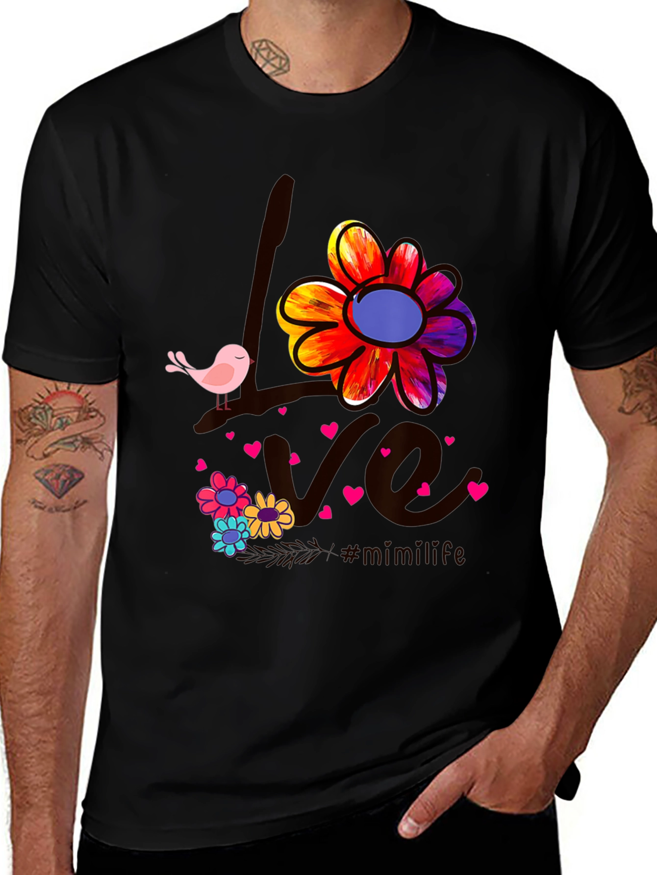 Love Bird Floral Graphic Tee