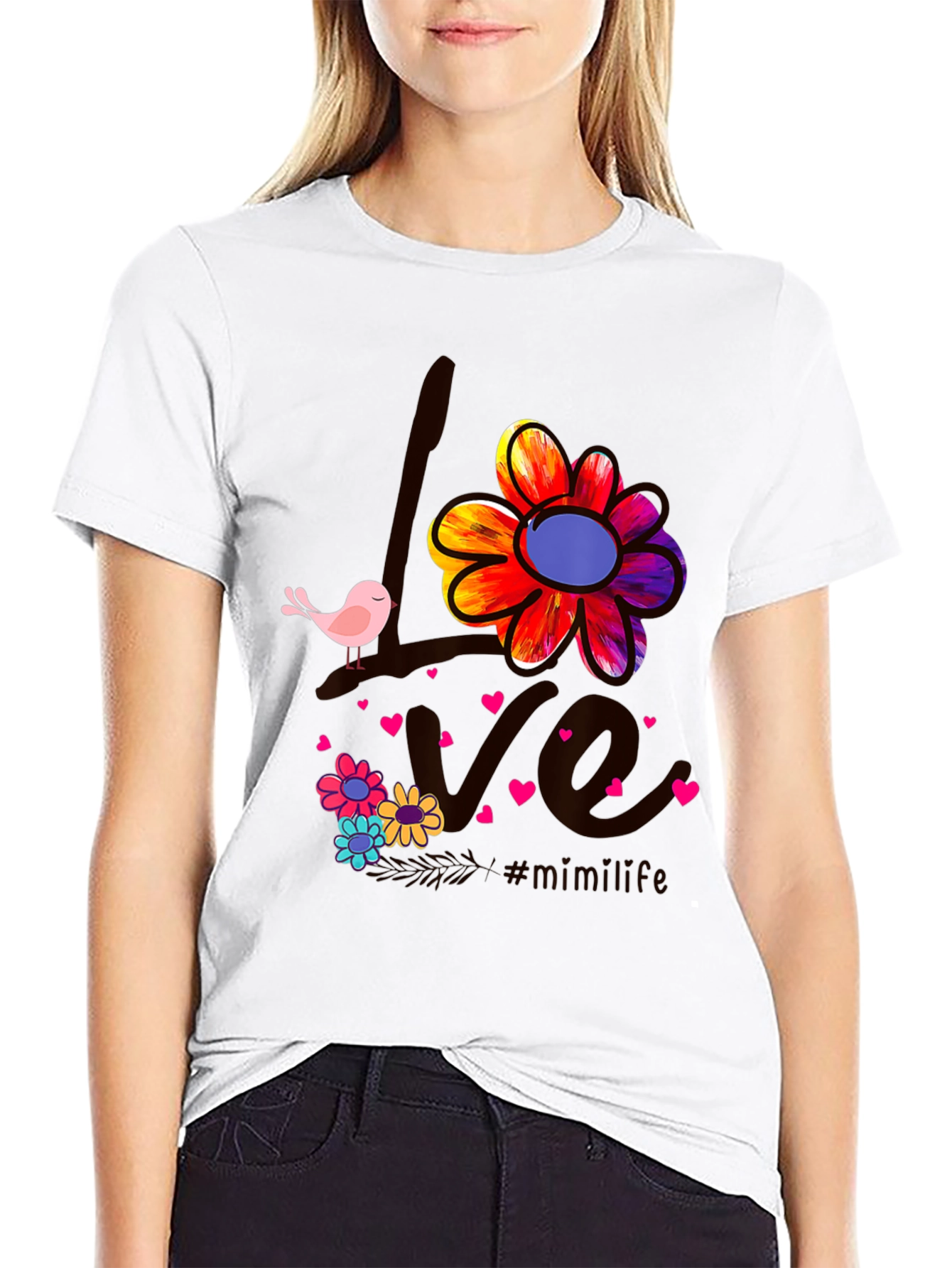Love Bird Floral Graphic Tee