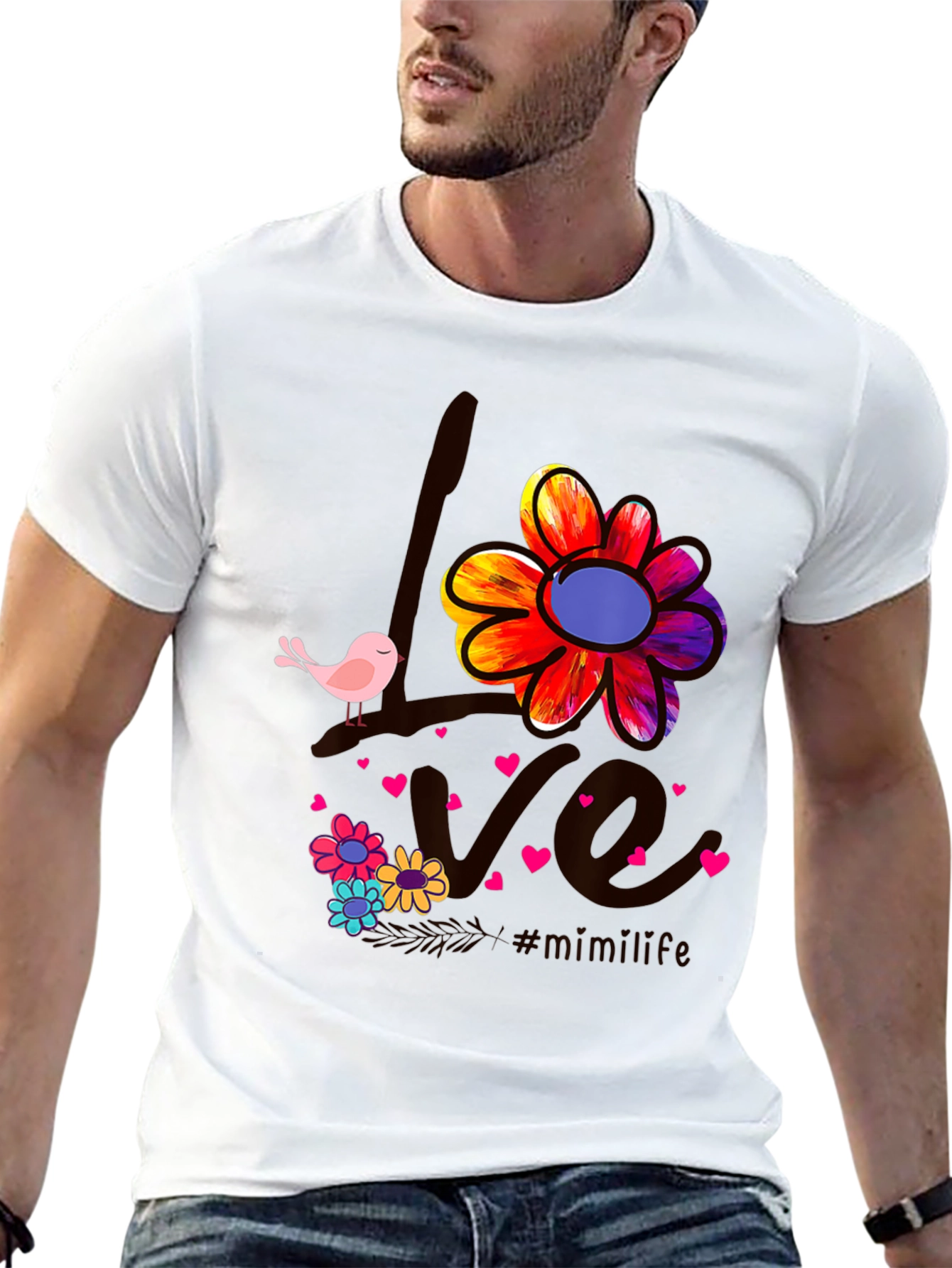 Love Bird Floral Graphic Tee