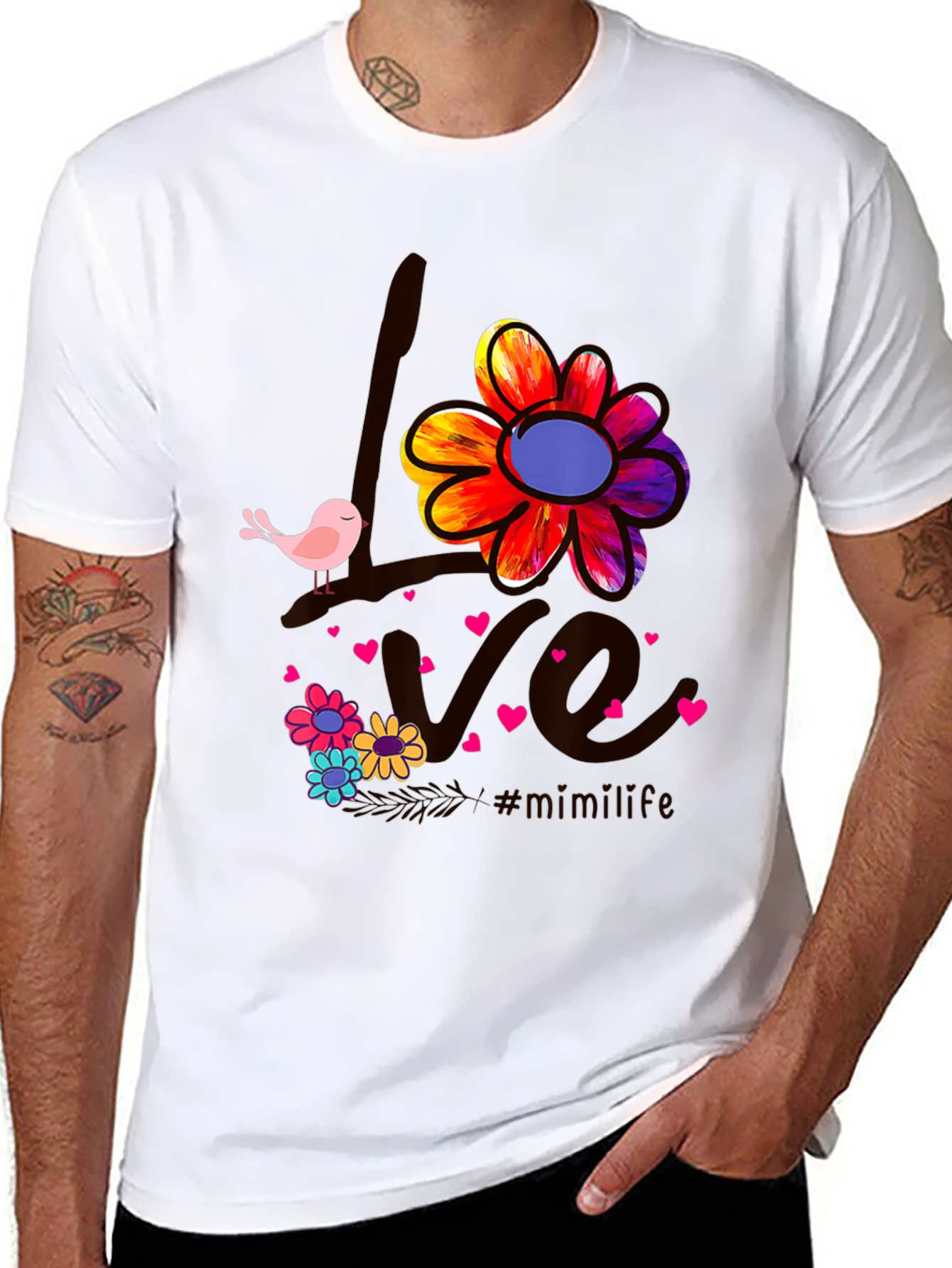 Love Bird Floral Graphic Tee