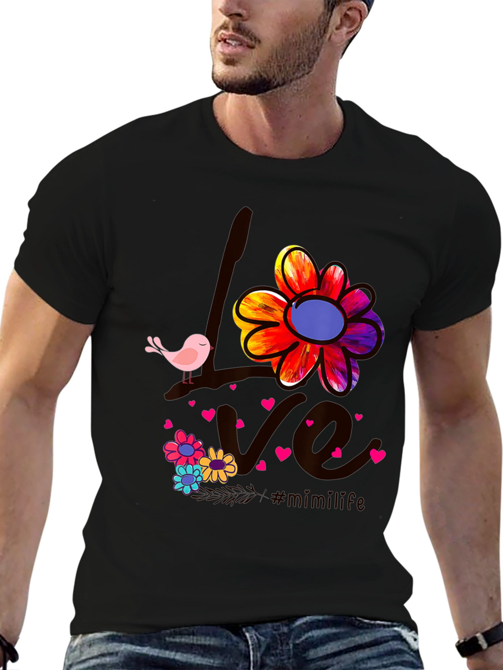 Love Bird Floral Graphic Tee